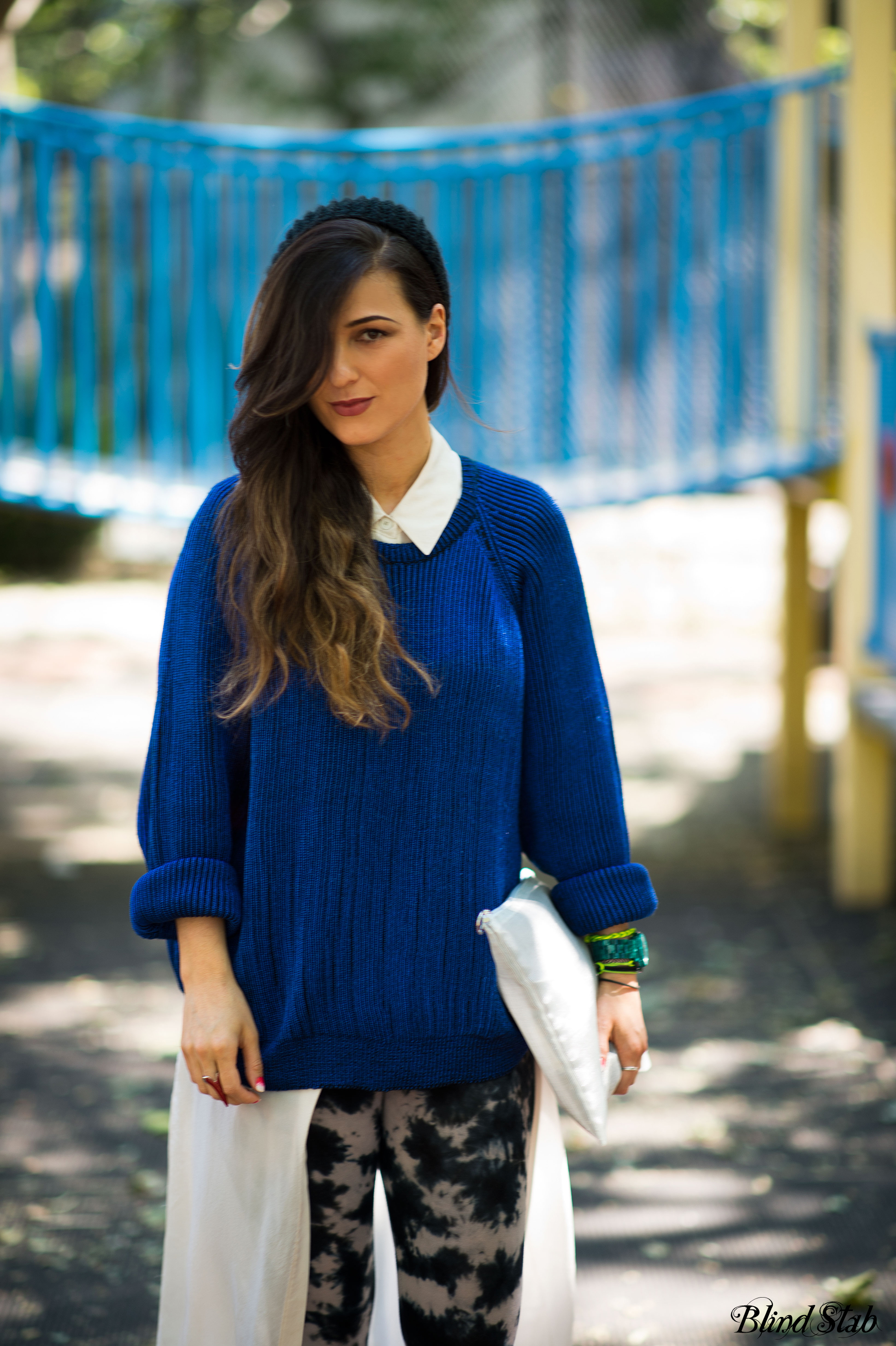 Streetstyle-Blue-Sweater-Cheap-Monday