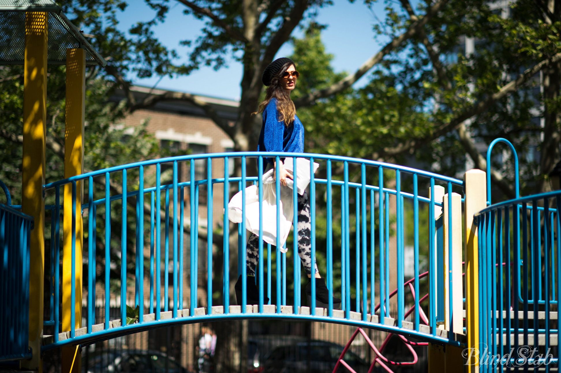 Streetstyle-Blue-Sweater-Fishtail-Skirt