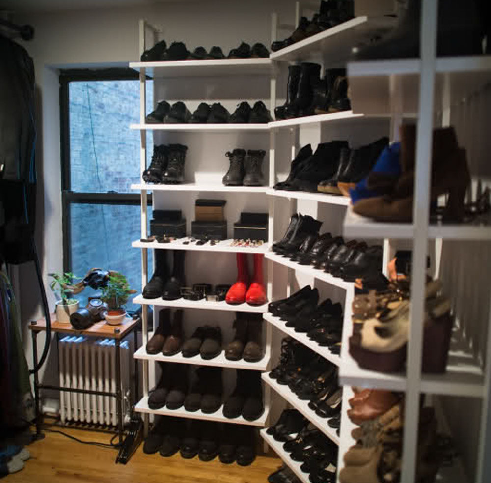 cb2 shoe rack