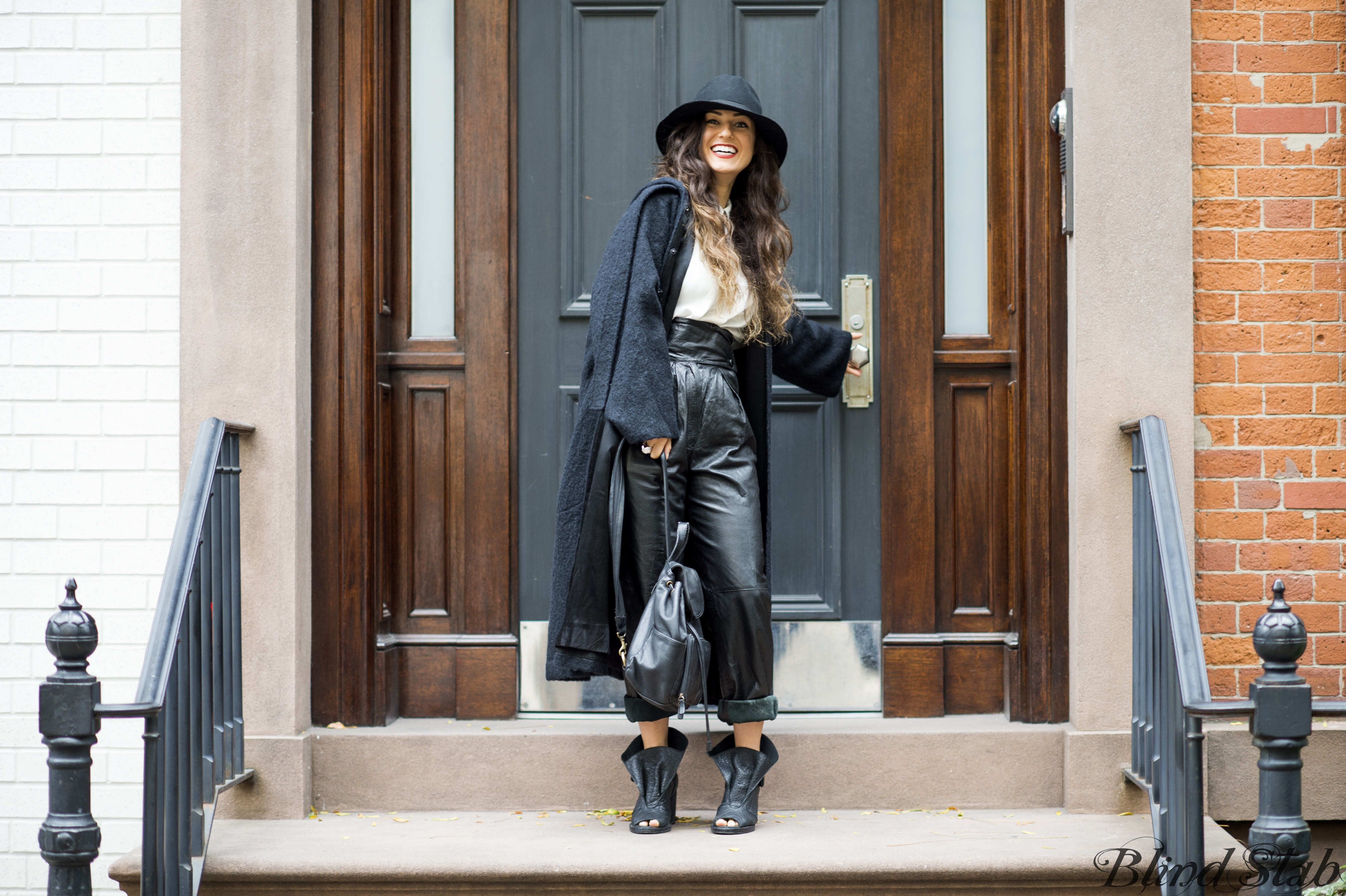 Leather-Pants-Fedora-Ombre-Hair