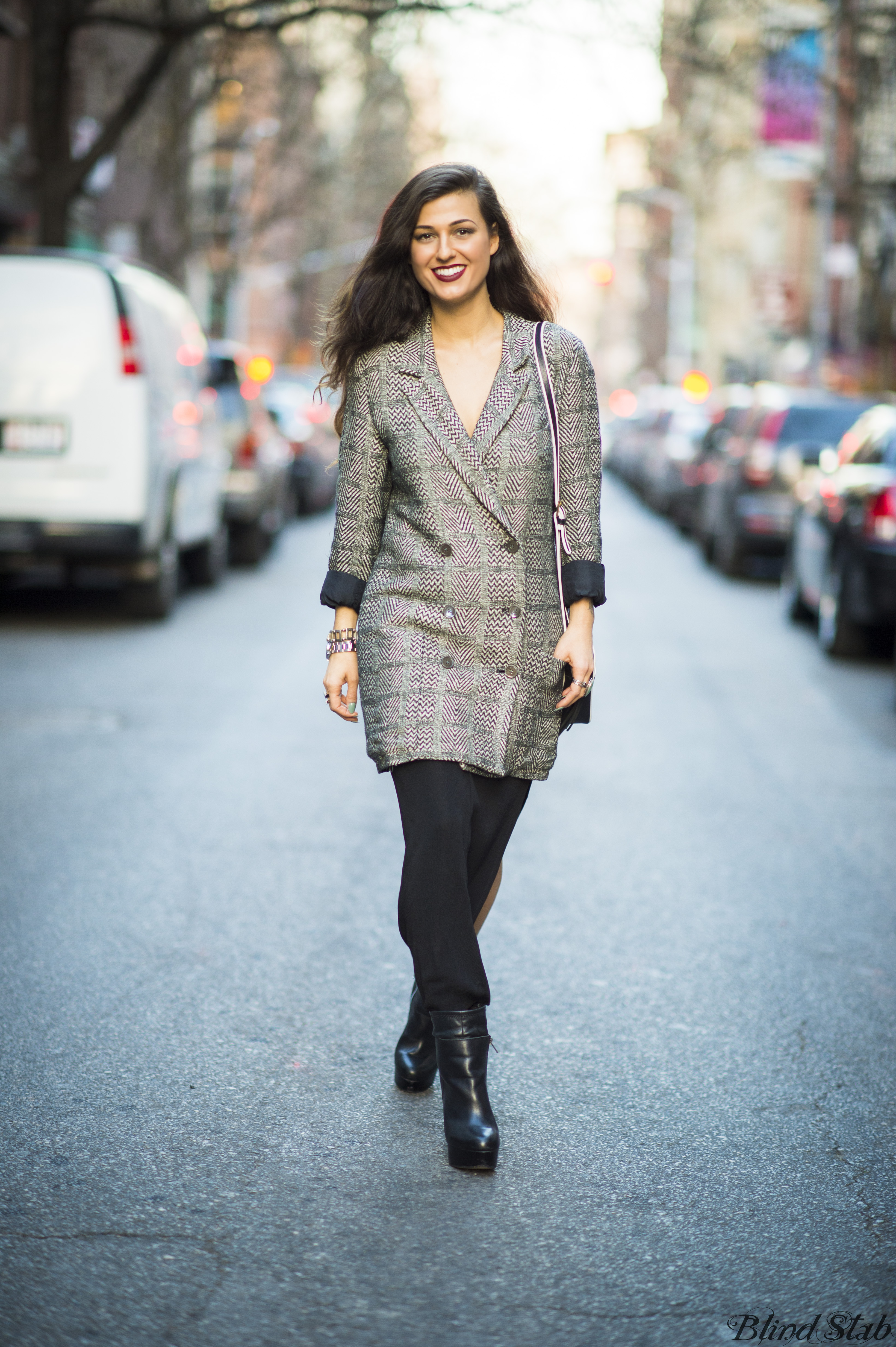 Long-Brown-Hair-Plaid-Coat-Turquoise-Nails