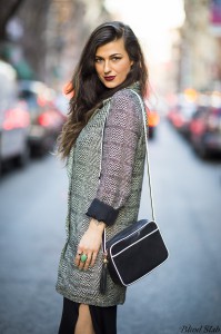 Long-Brown-Hair-Plaid-Coat-Turquoise-Nails