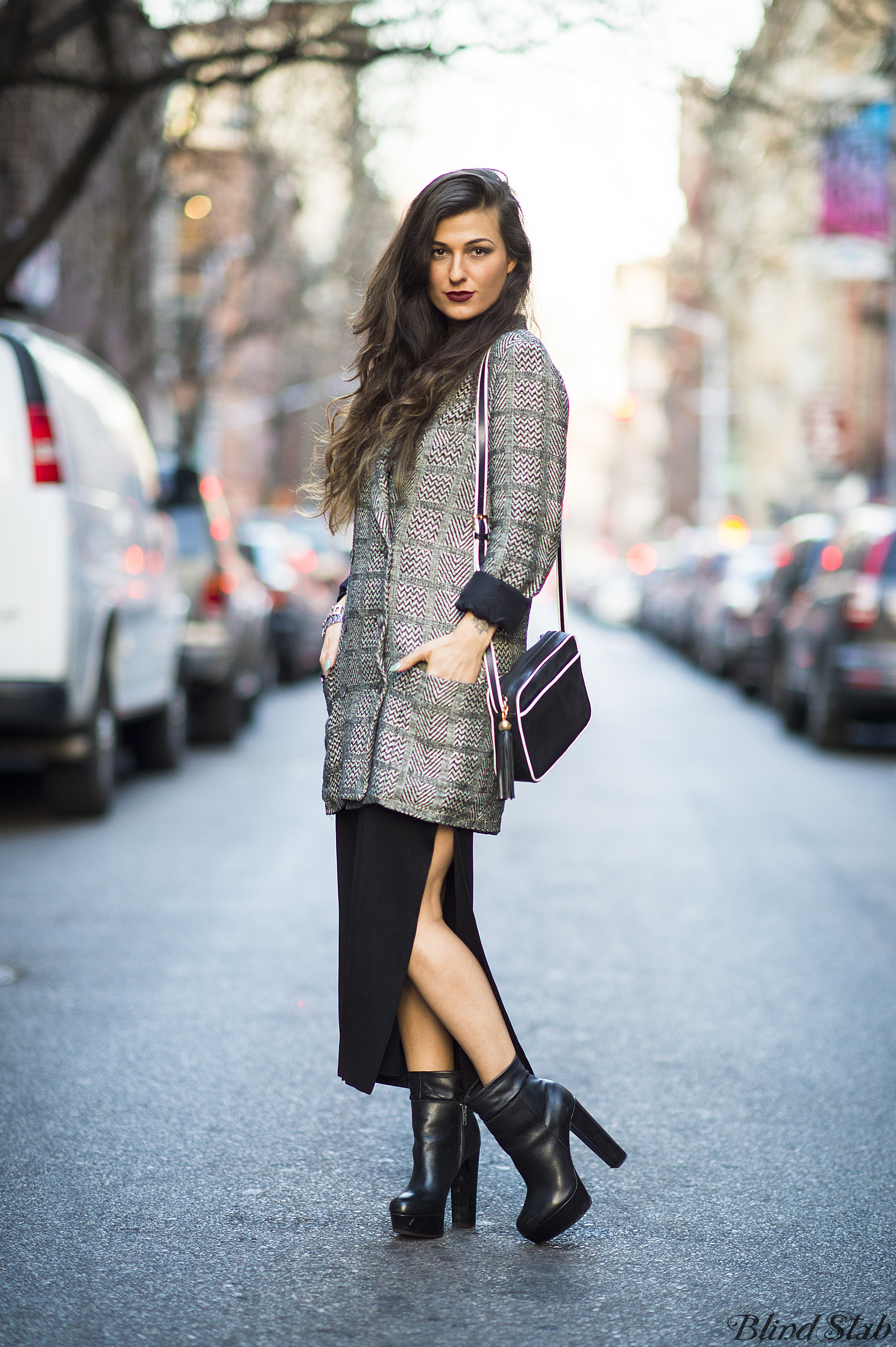 Long-Brown-Hair-Plaid-Coat-Turquoise-Nails