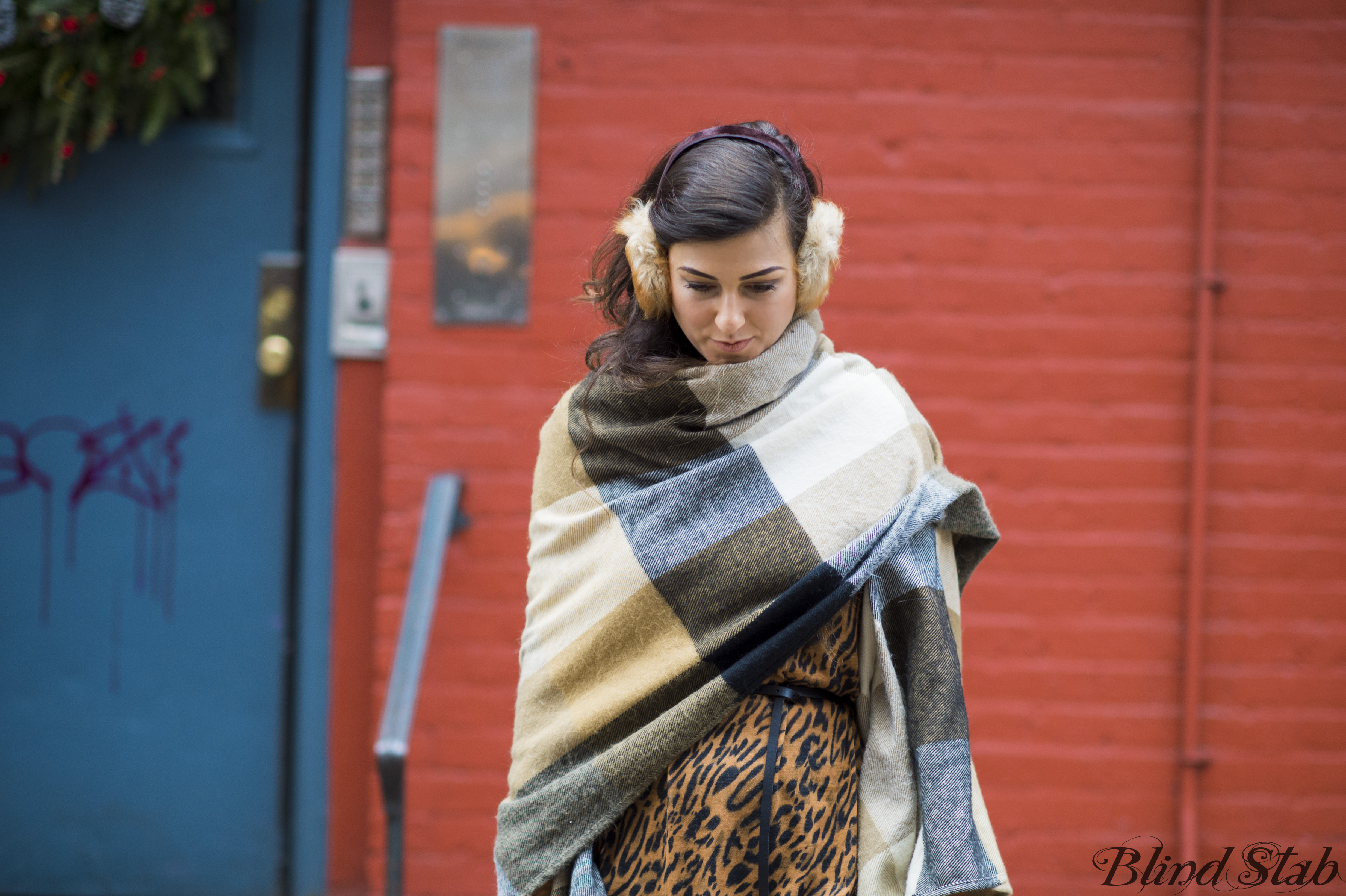 Earmuffs-Ankle-Boots-Plaid-Cape