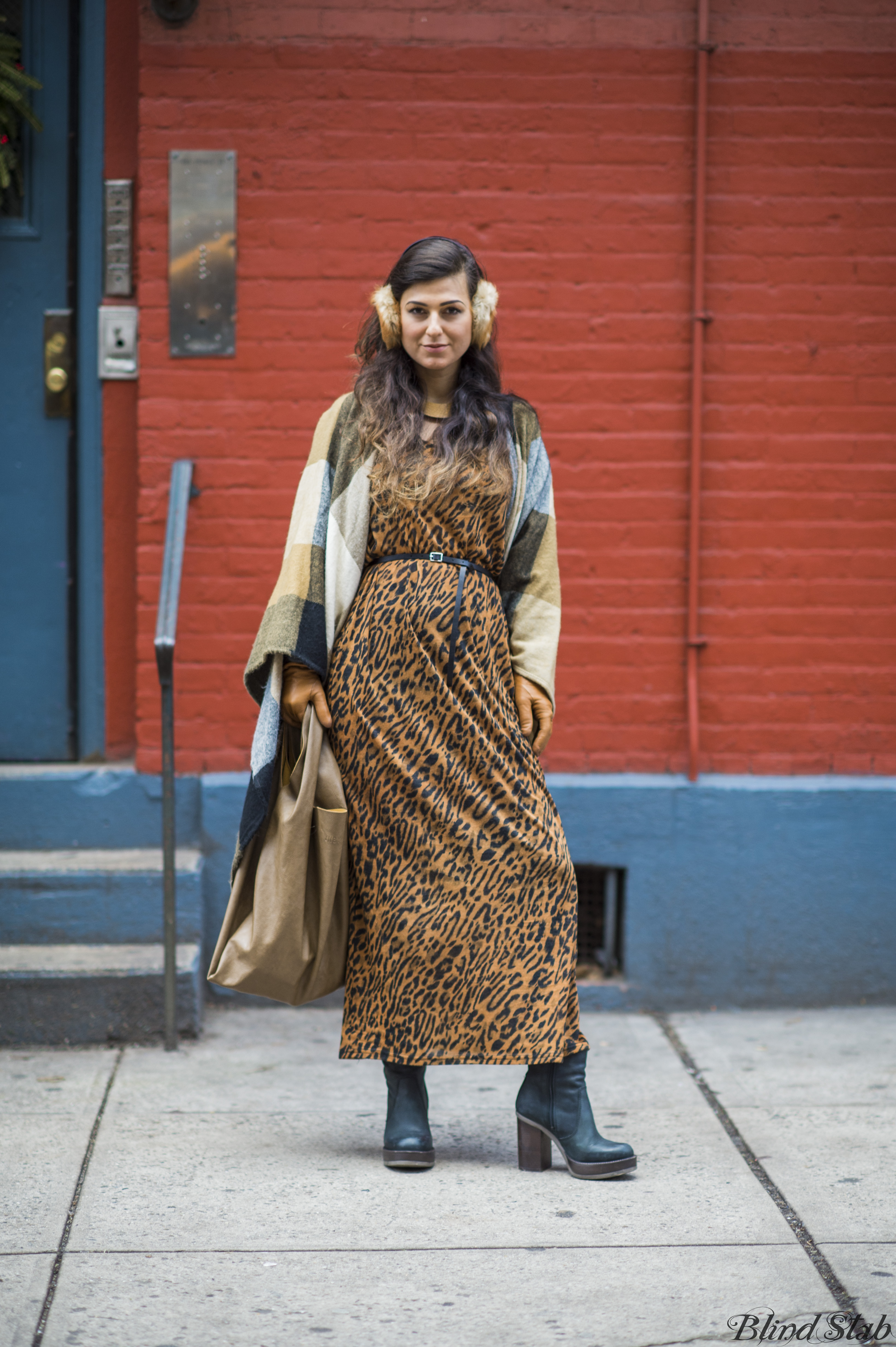 Earmuffs-Ankle-Boots-Plaid-Cape