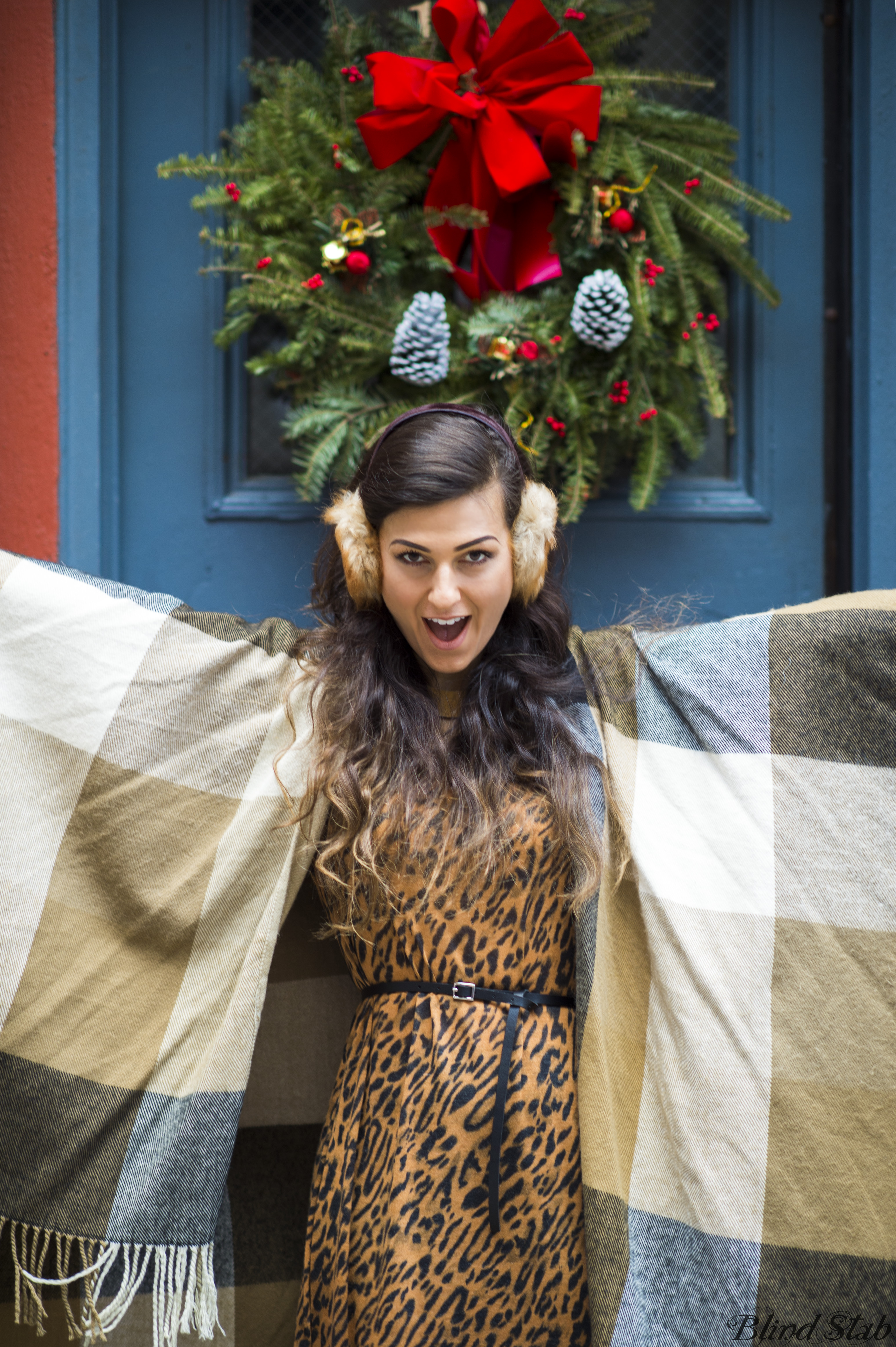 Earmuffs-Ankle-Boots-Plaid-Cape