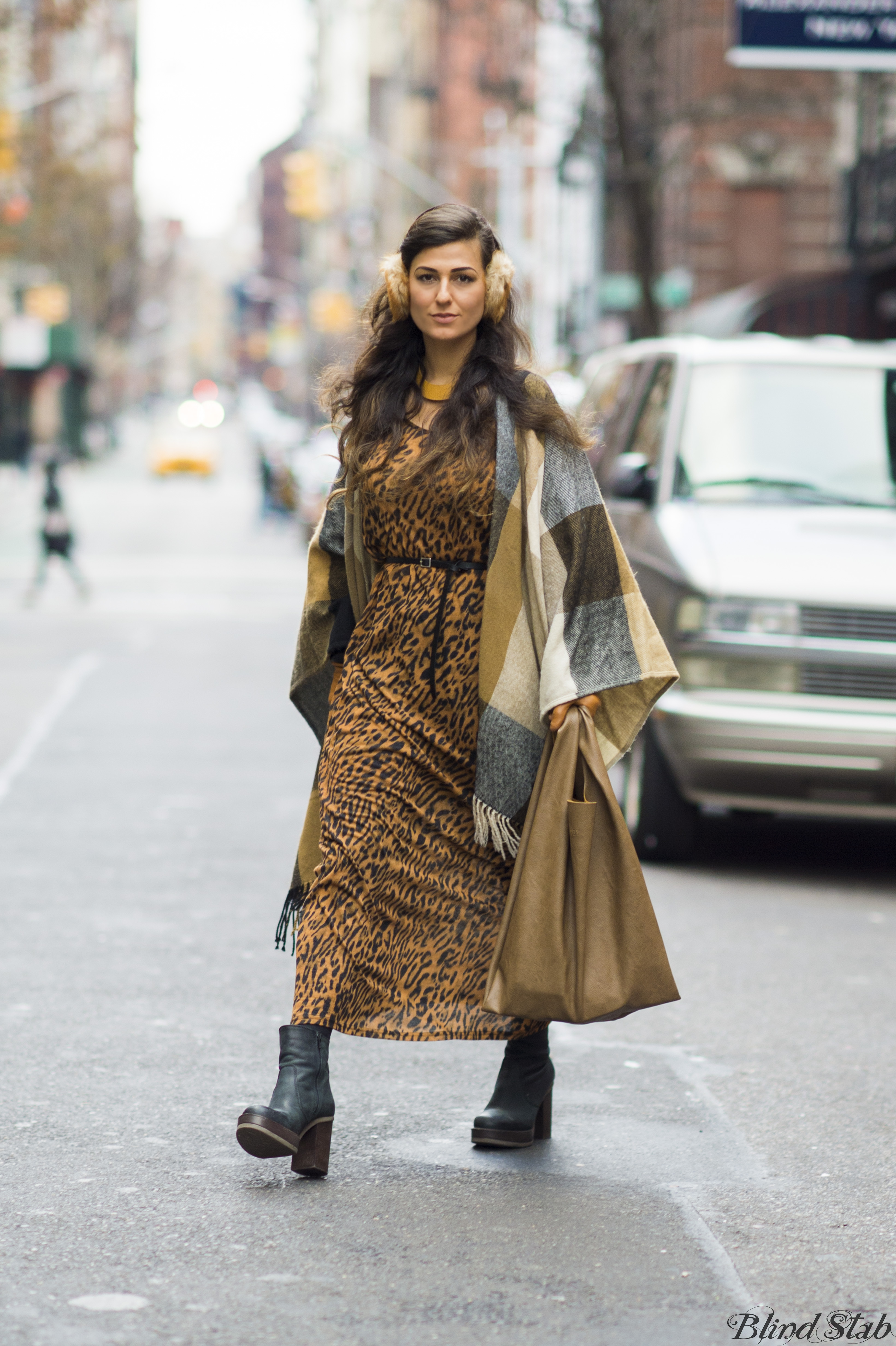 Earmuffs-Ankle-Boots-Plaid-Cape