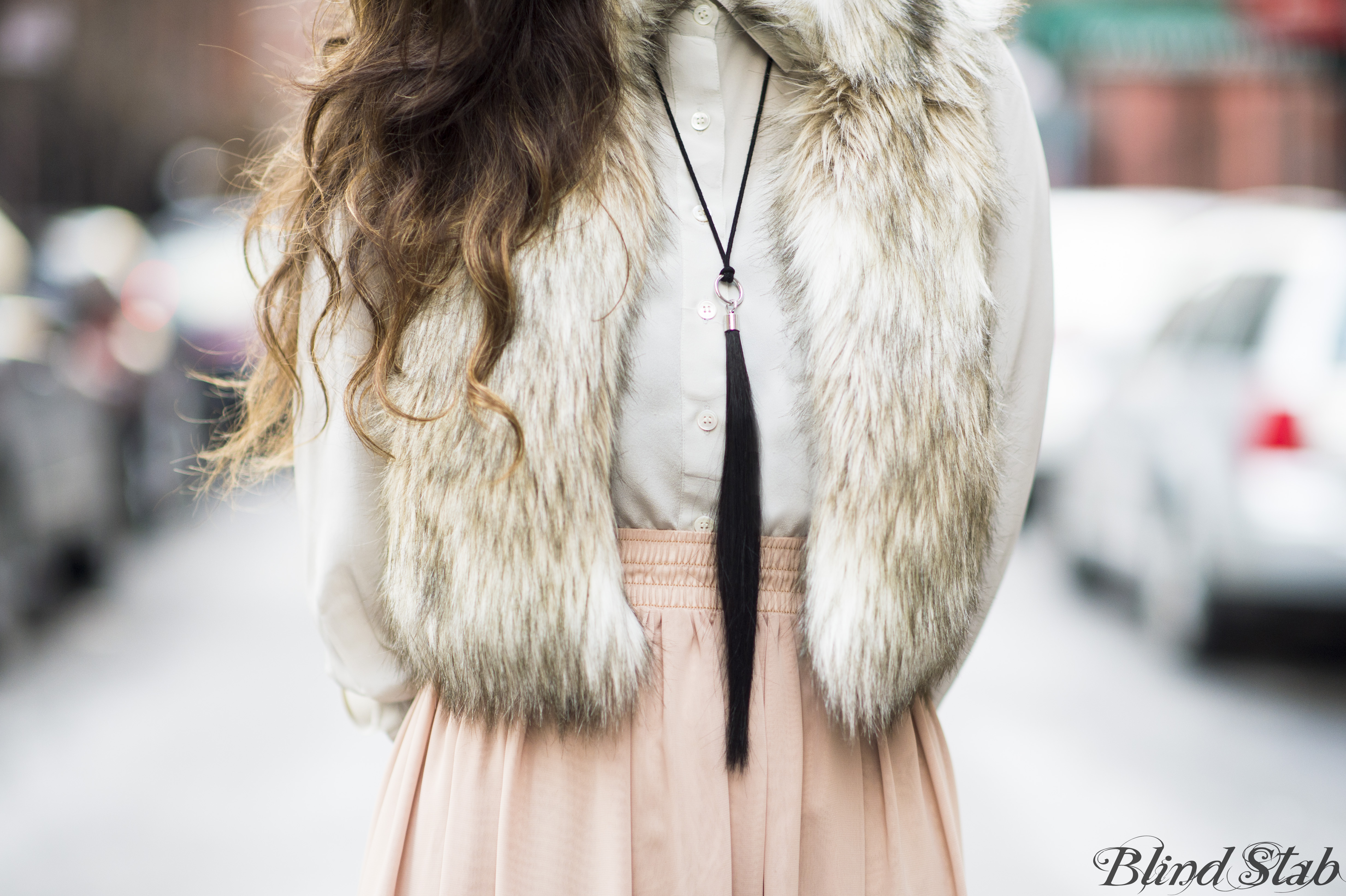 New-York-Street-Style-Faux-Fur-Vest-Maxi-Skirt