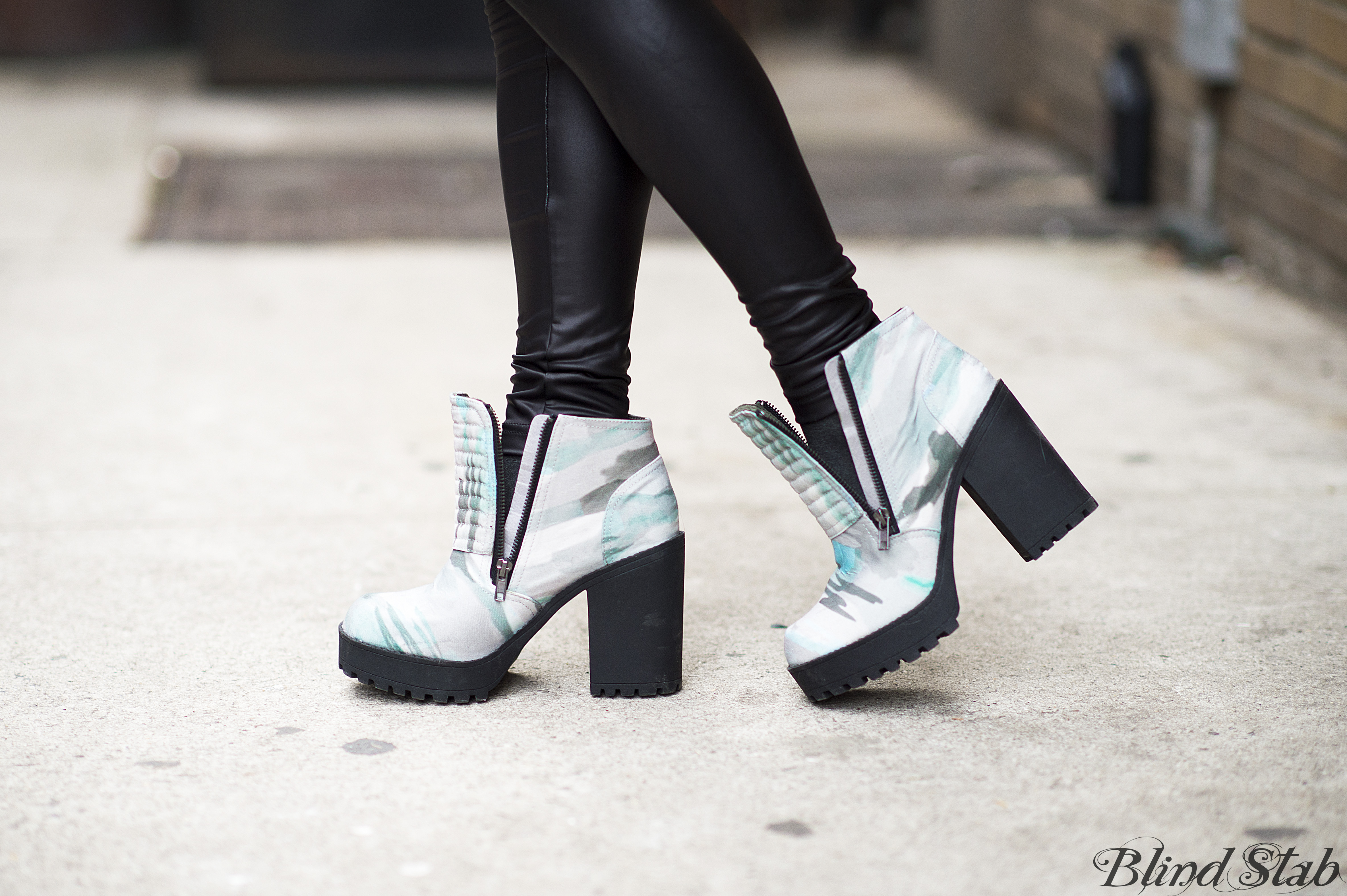 H&M-Ankle-Boots-Cargo-Army-Teal-Green-Platforms