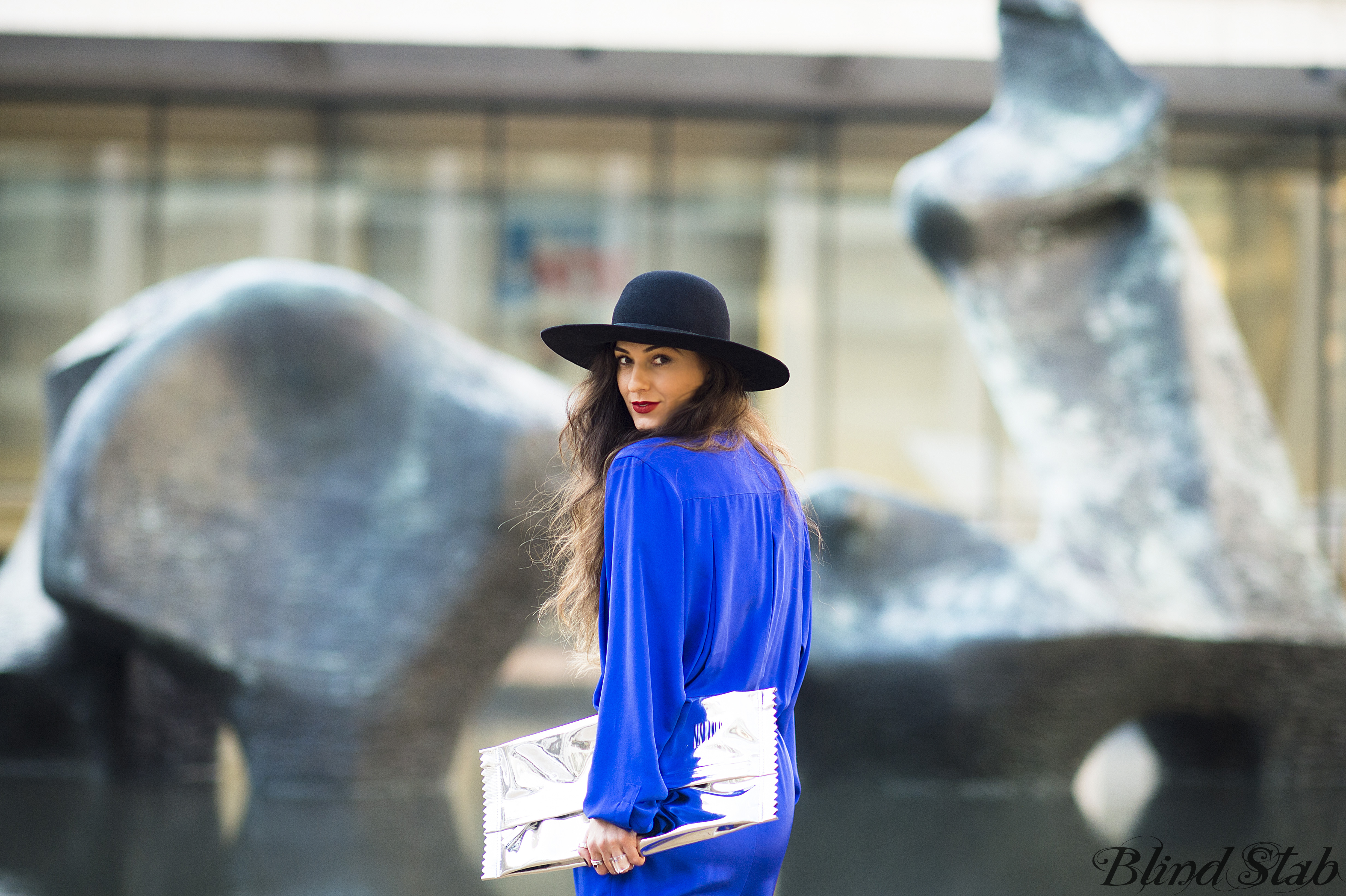 Blue-Jumpsuit-Wide-Brim-Hat-NYC-Street-Style