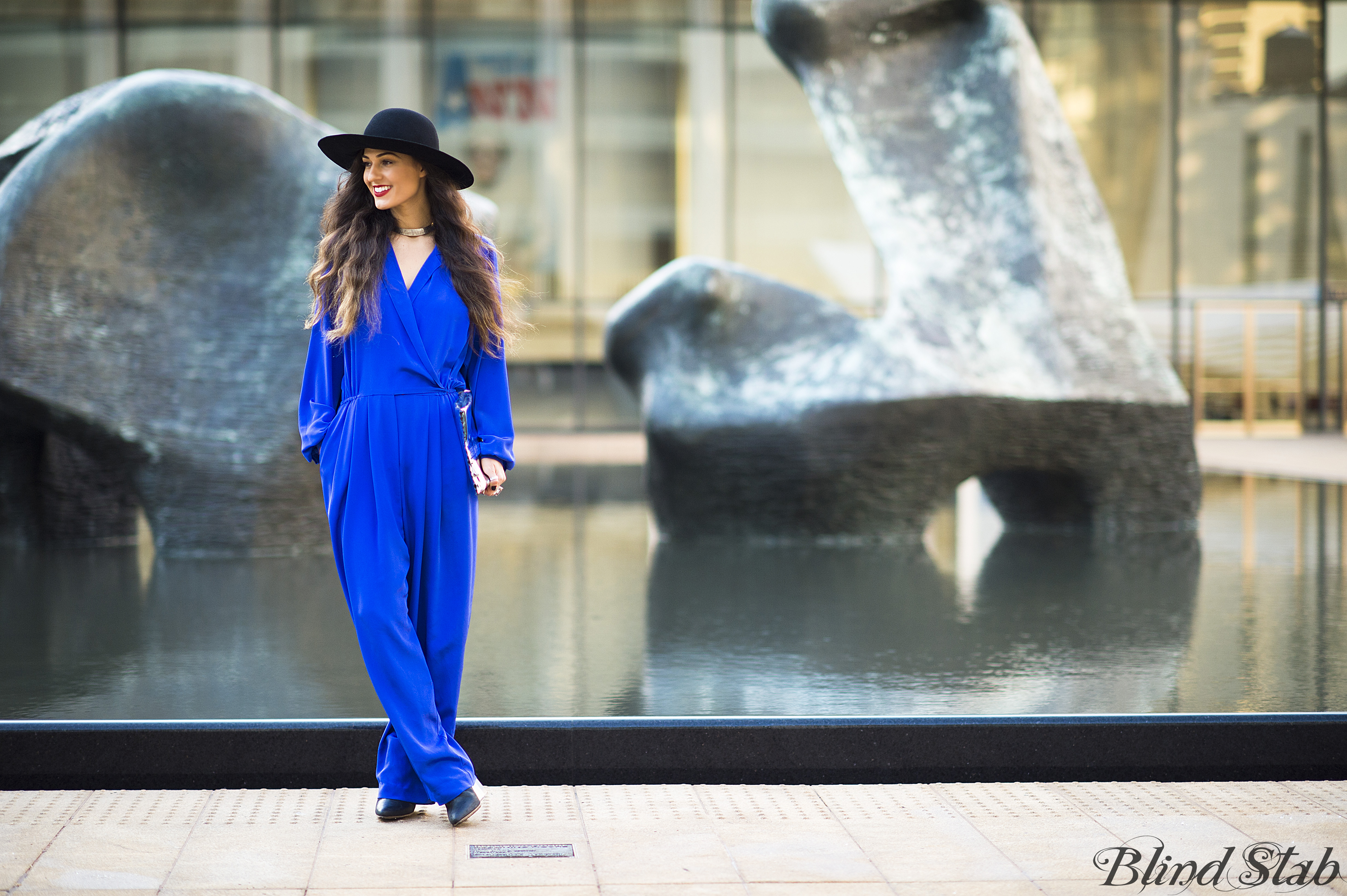 Blue-Jumpsuit-Wide-Brim-Hat-NYC-Street-Style