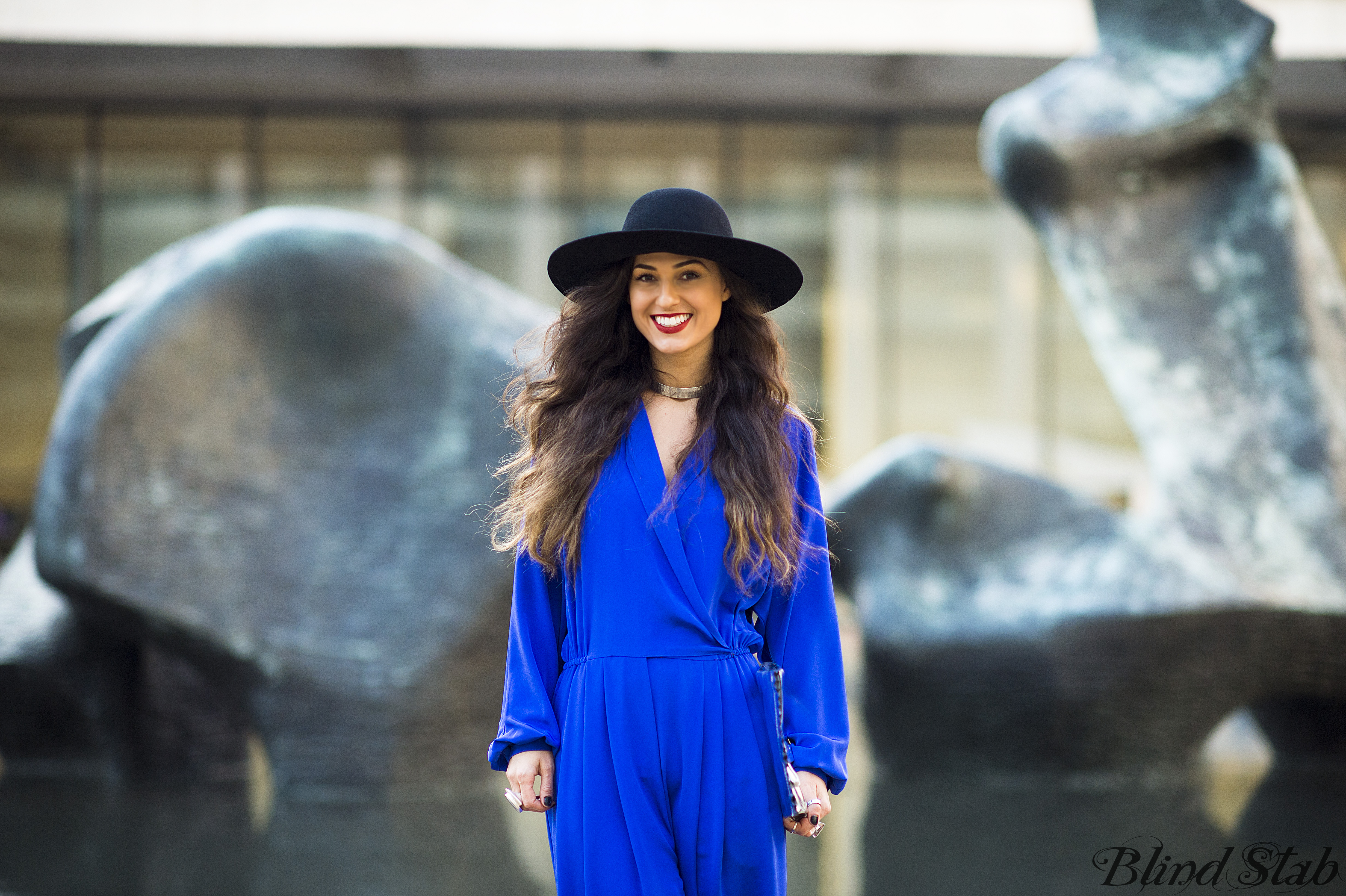 Blue-Jumpsuit-Wide-Brim-Hat-NYC-Street-Style