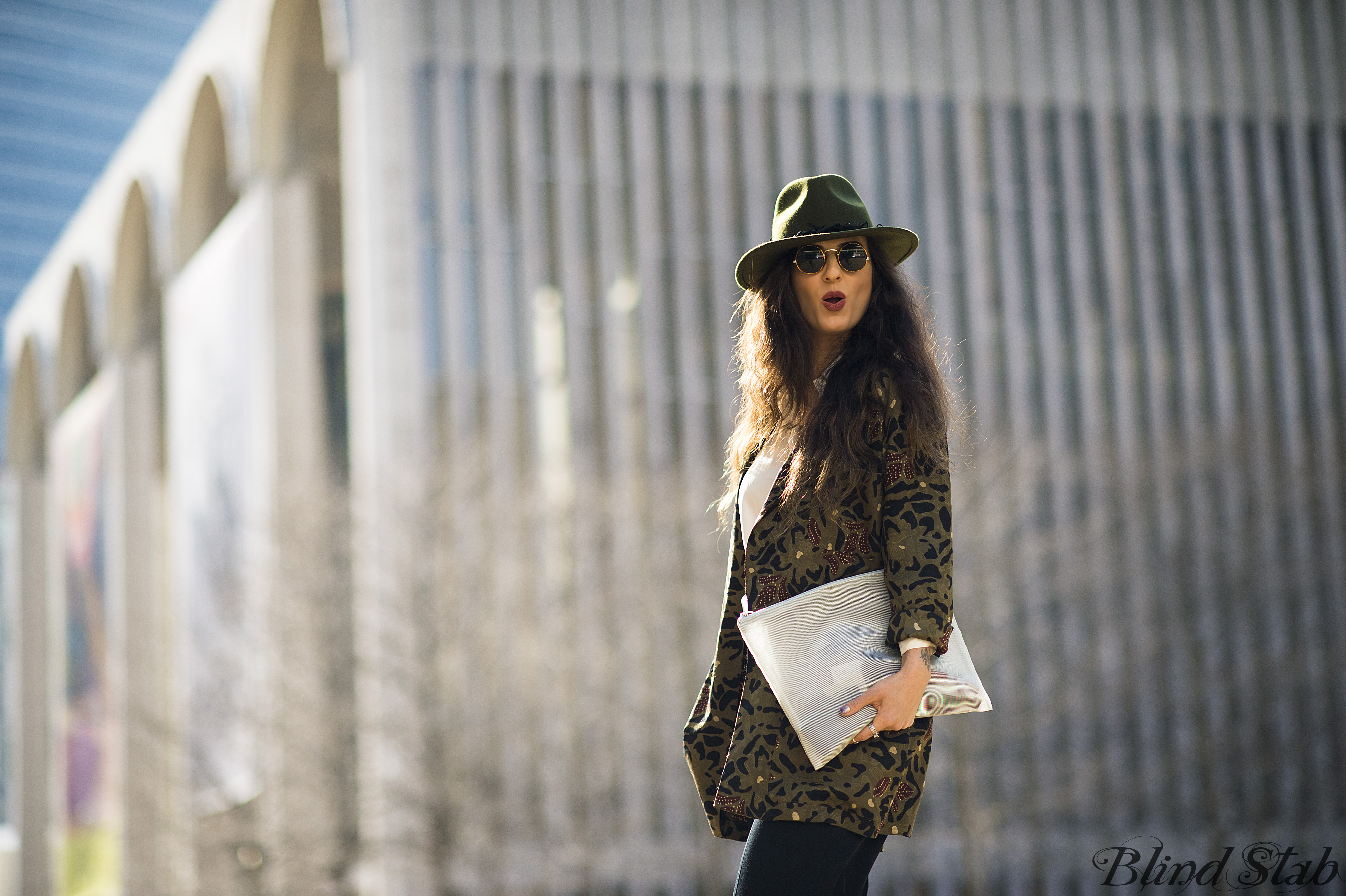 Fedora-Blazer-Wide-Leg-Pants-Wrist-Tattoo