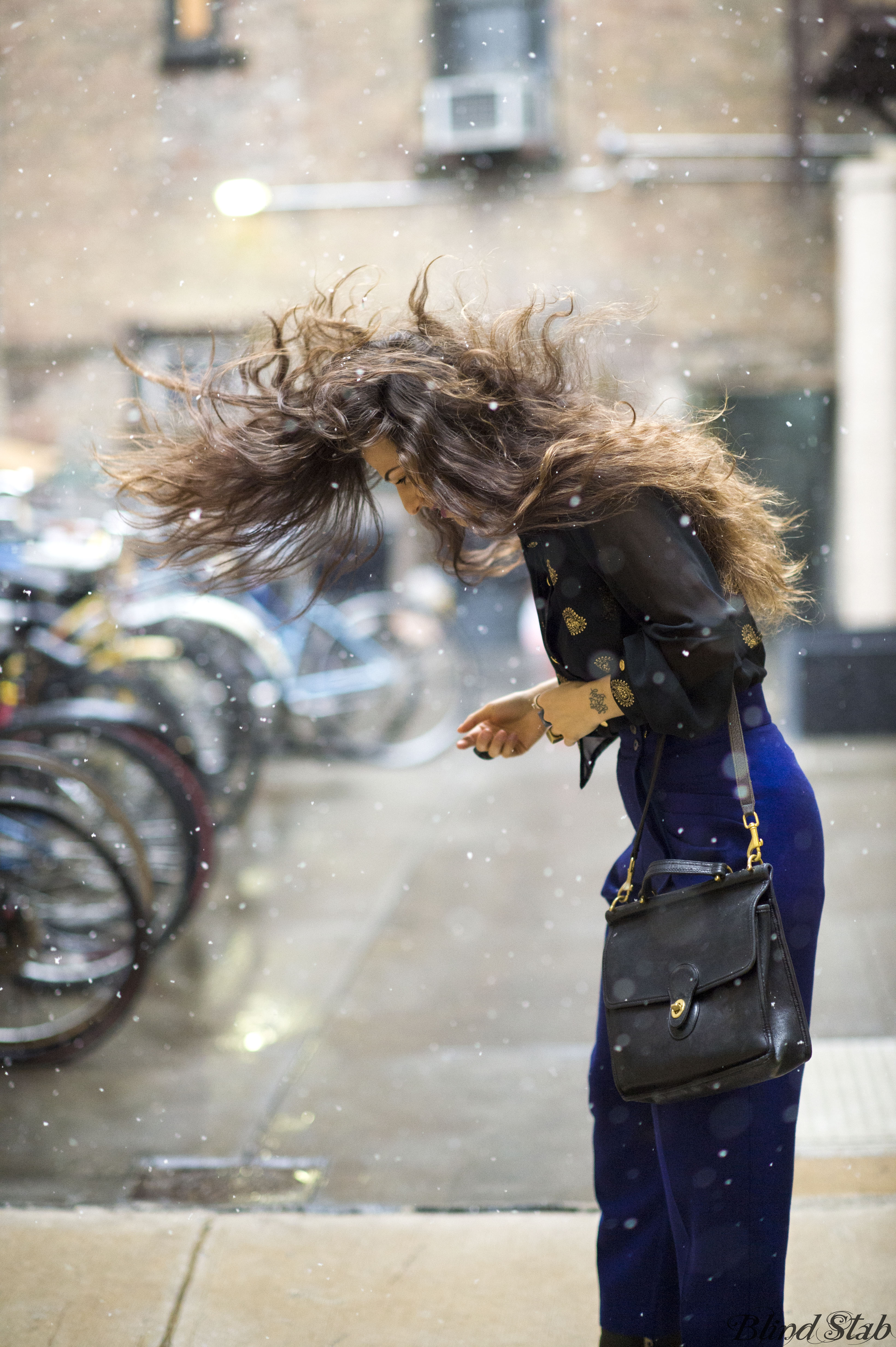 New-York-City-Fashion-Snow-Winter-Blue-Pants