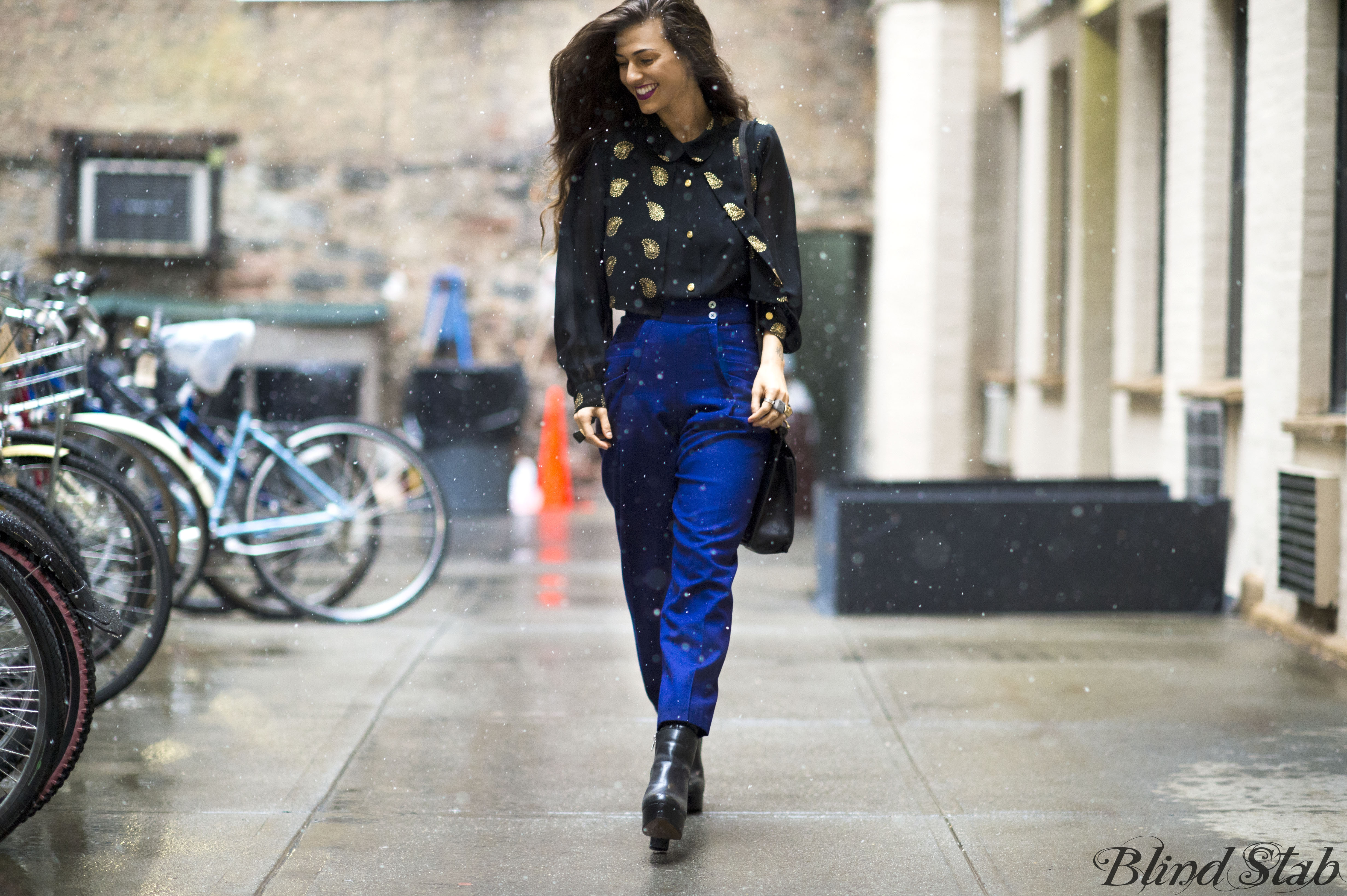 New-York-City-Fashion-Snow-Winter-Blue-Pants