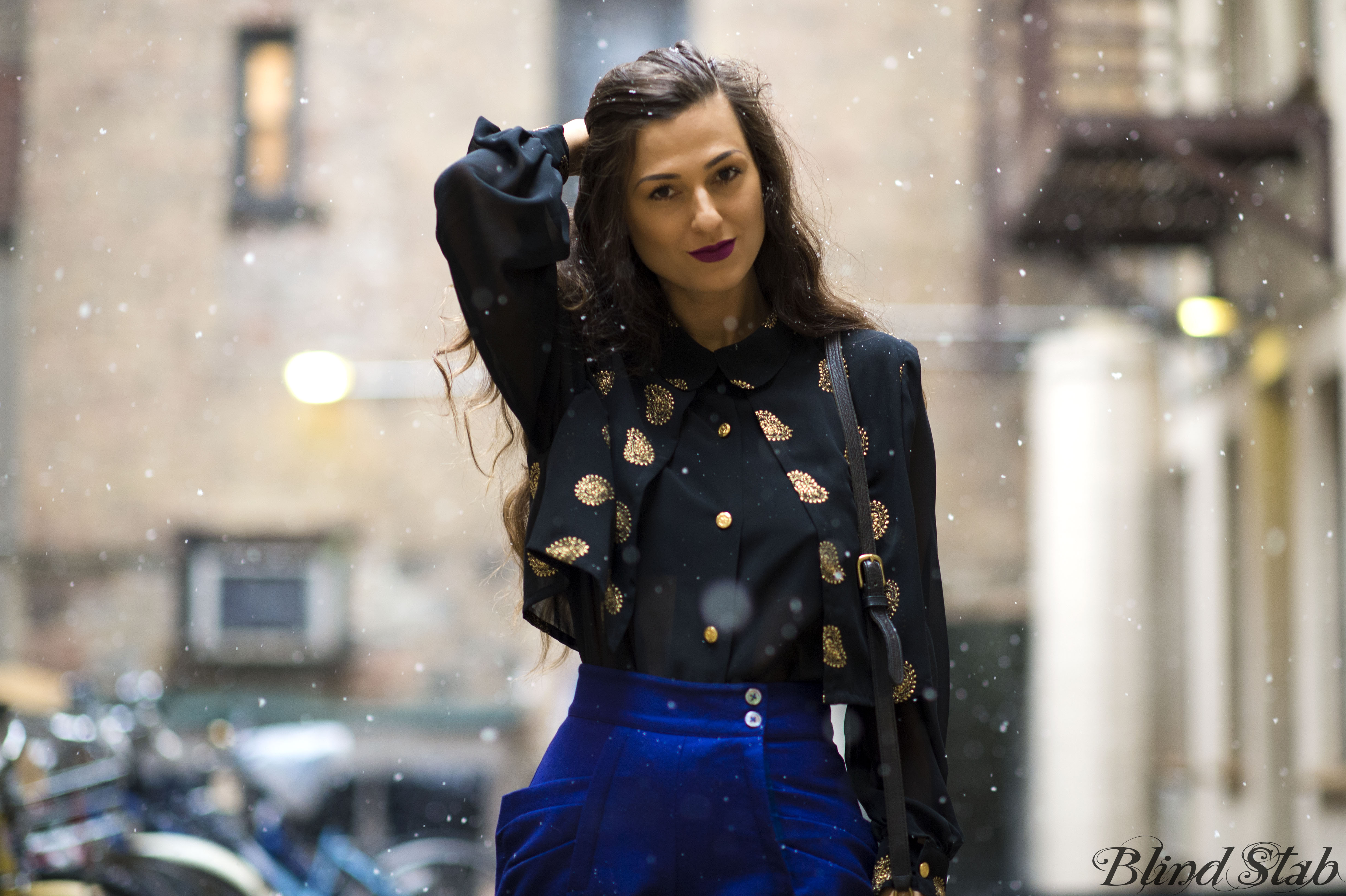 New-York-City-Fashion-Snow-Winter-Blue-Pants