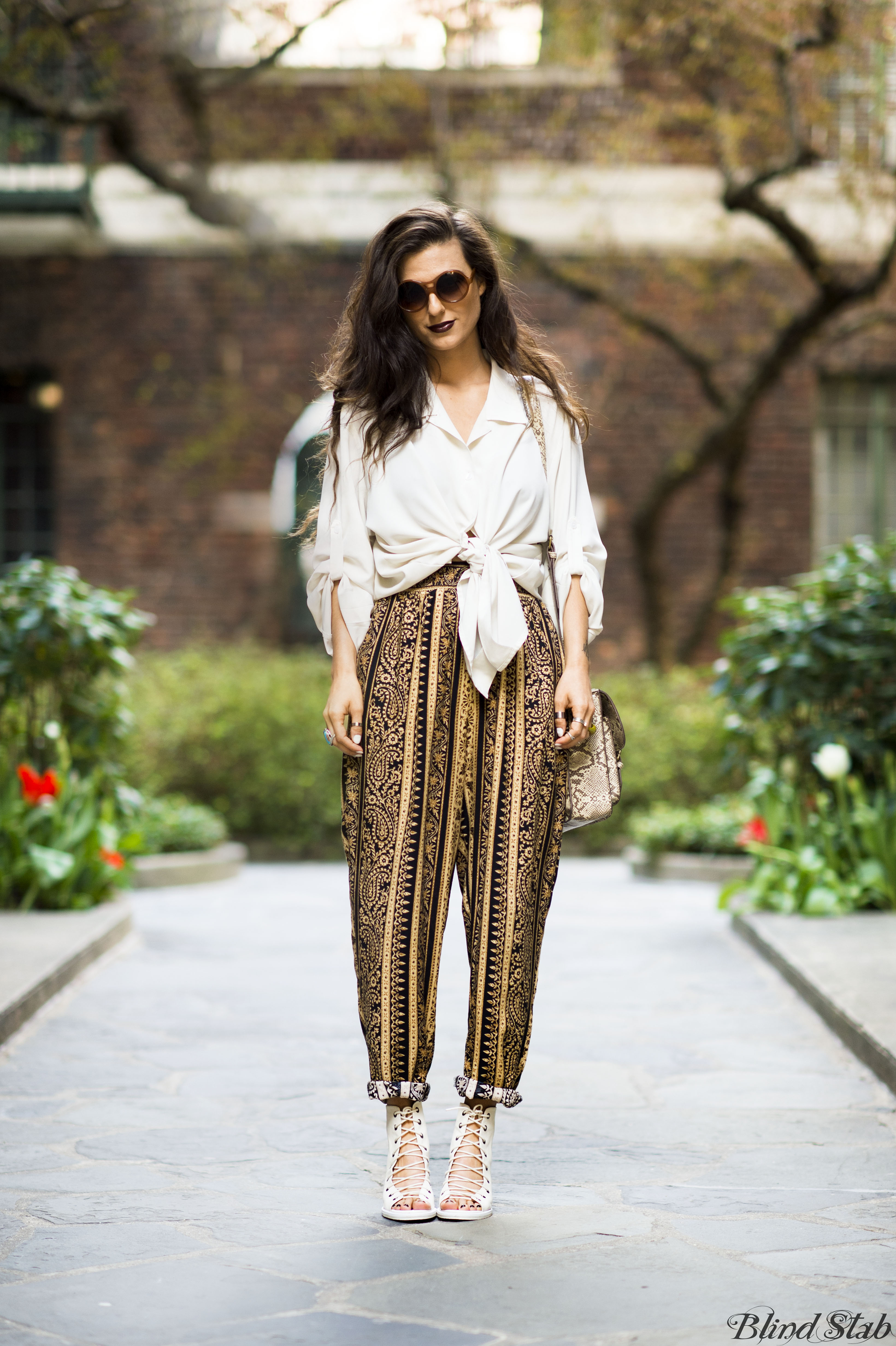 Oversize Sunglasses Animal Print Purse Harem Pants