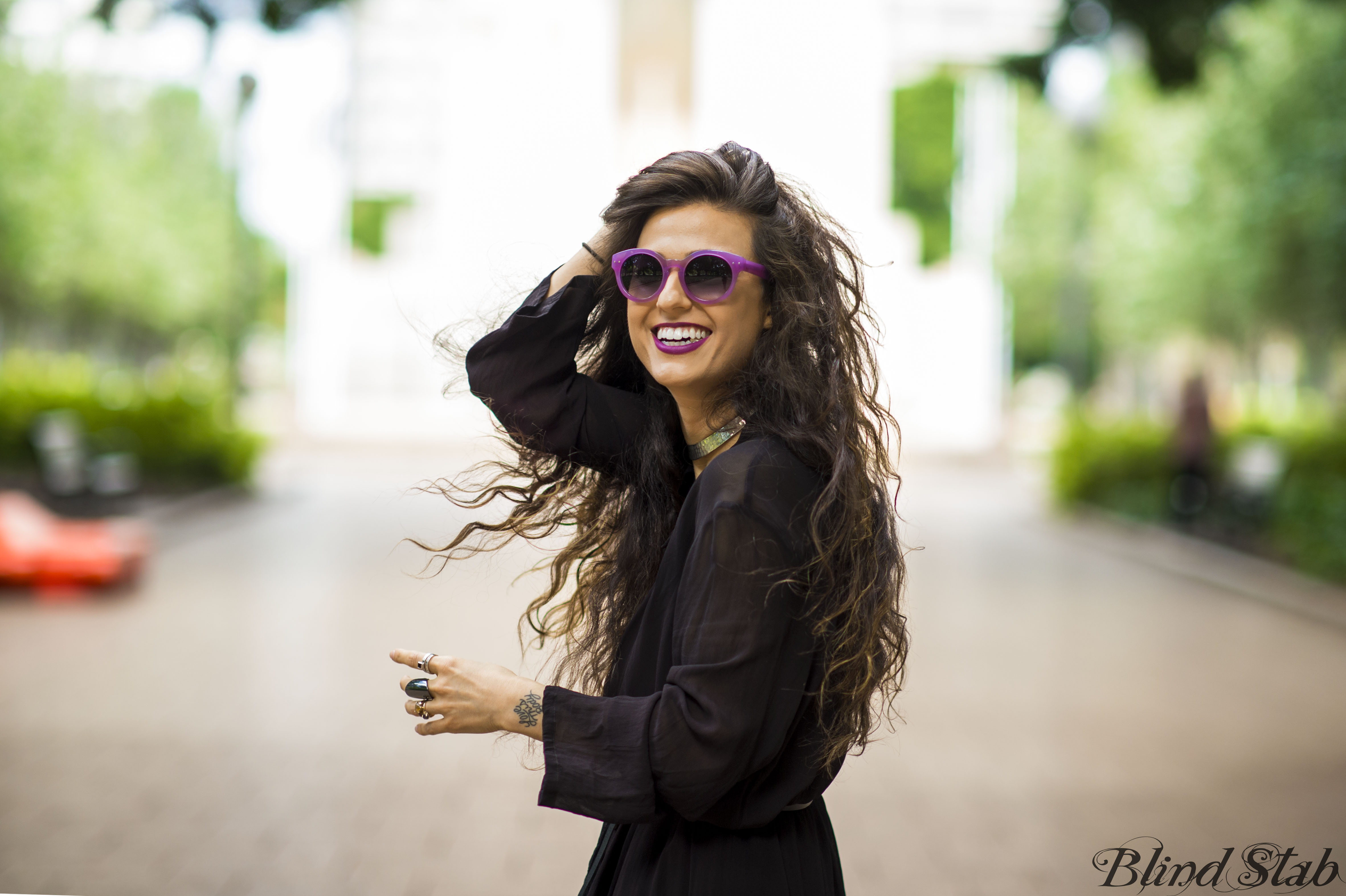 Girl-Jumping-Streetstyle-Goth-Black-Dress-Long-Hair