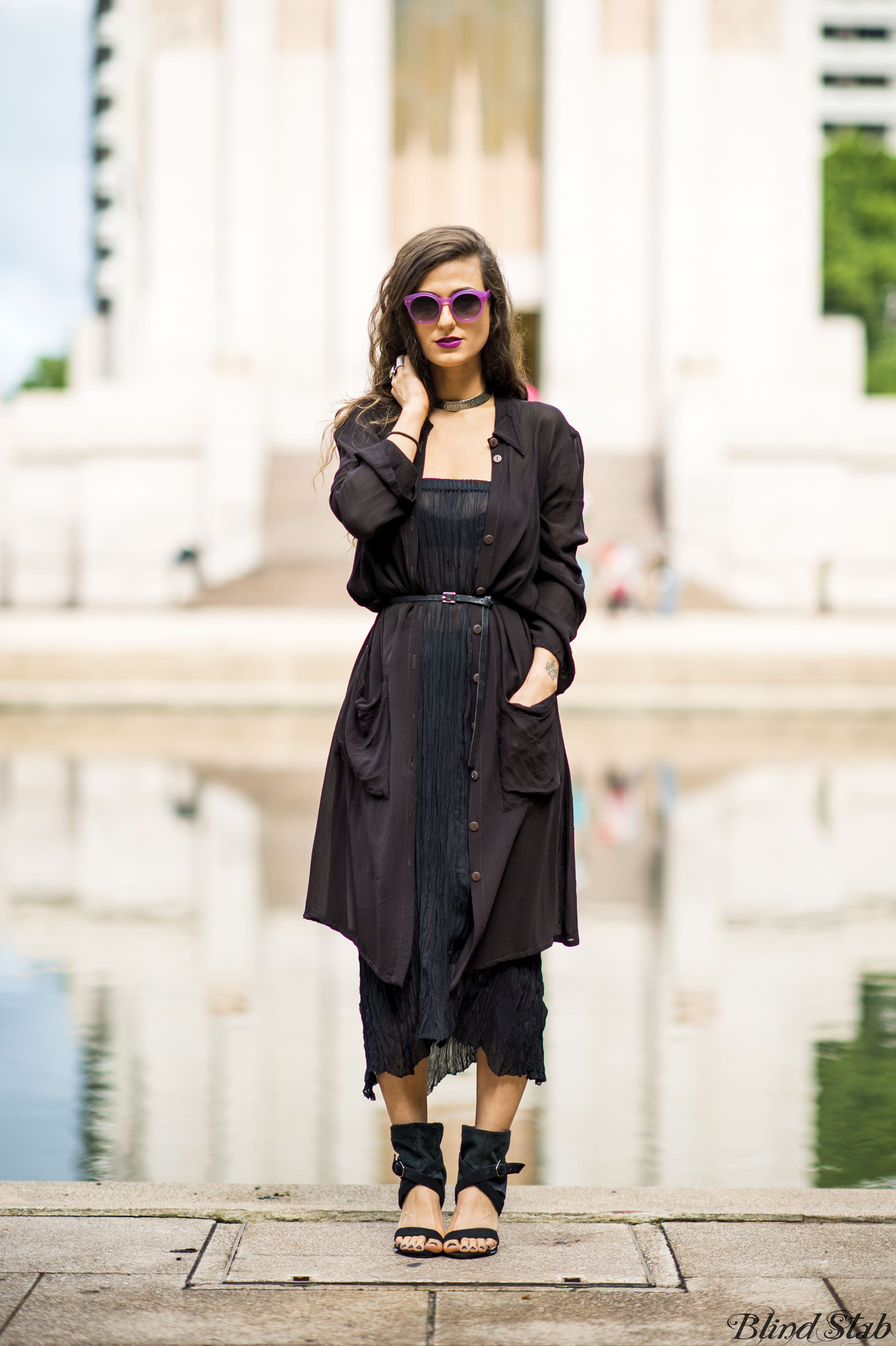 Girl-Jumping-Streetstyle-Goth-Black-Dress-Long-Hair