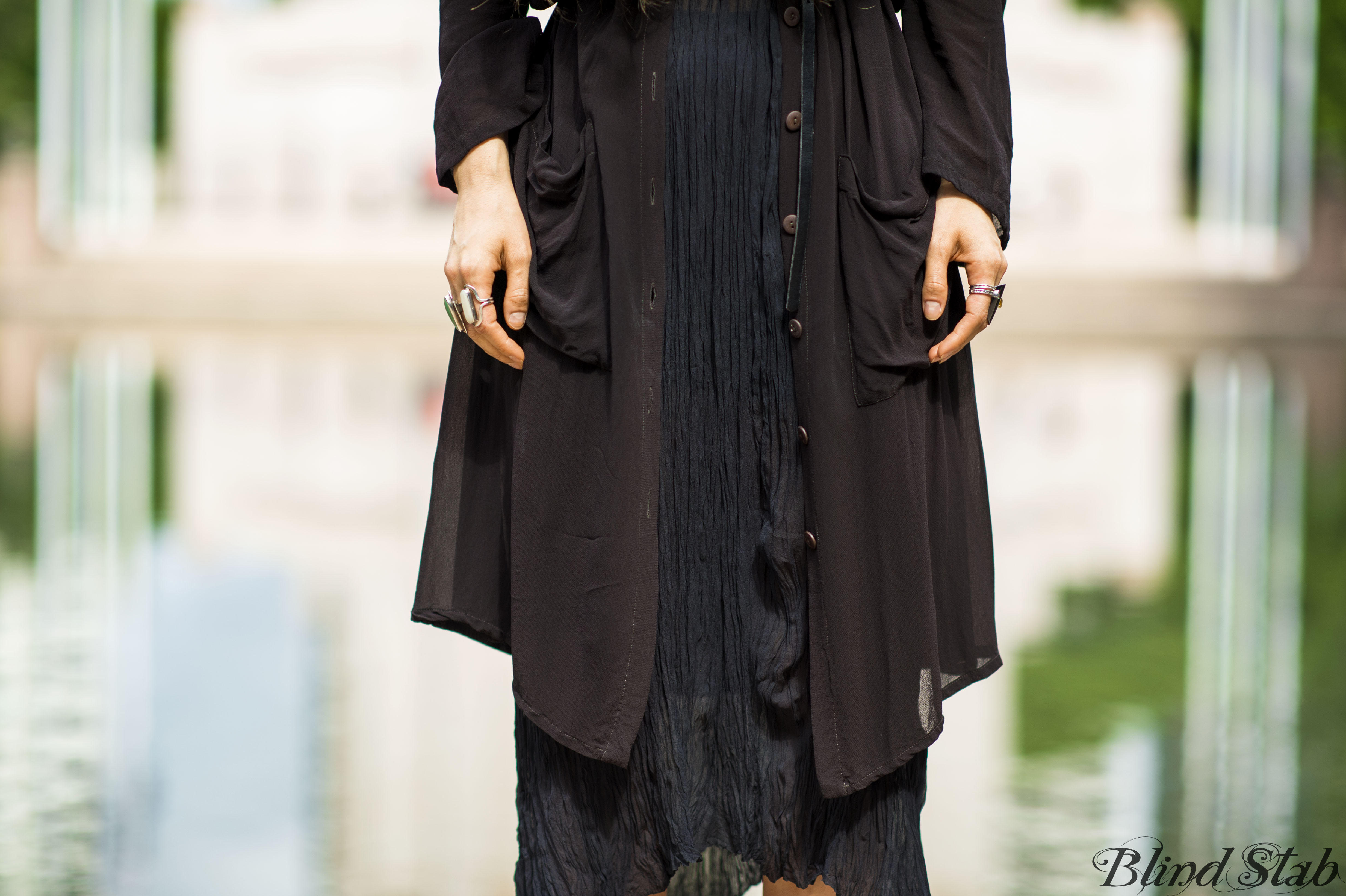 Girl-Jumping-Streetstyle-Goth-Black-Dress-Long-Hair