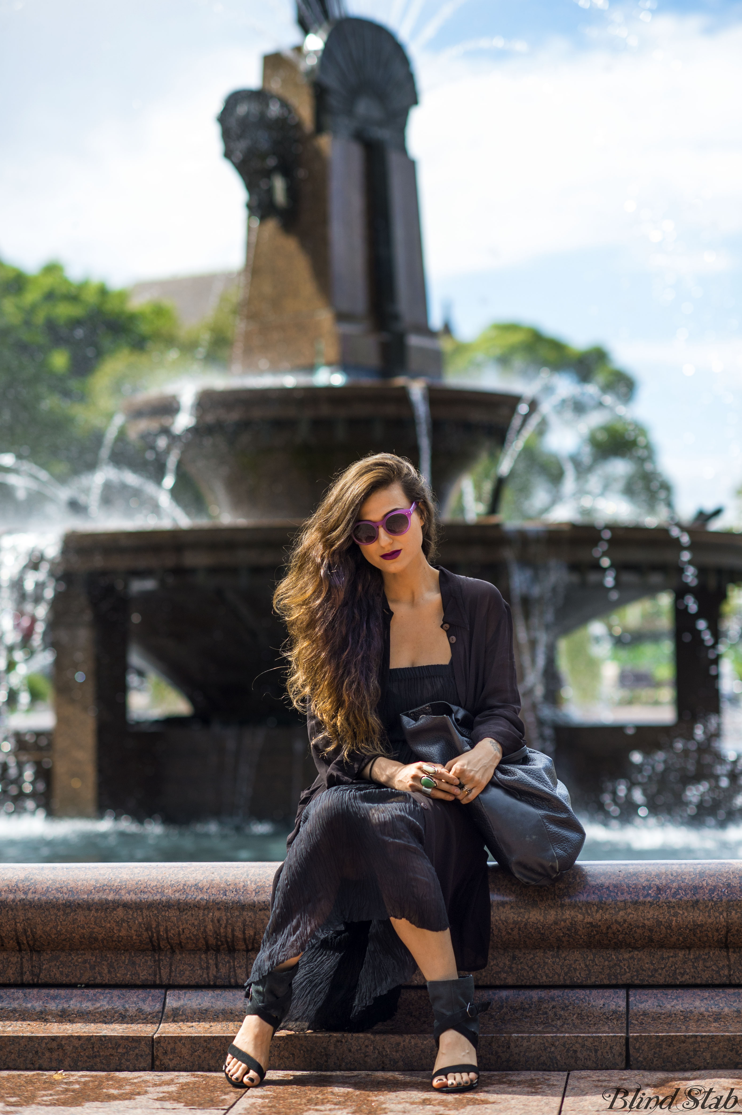 Girl-Jumping-Streetstyle-Goth-Black-Dress-Long-Hair