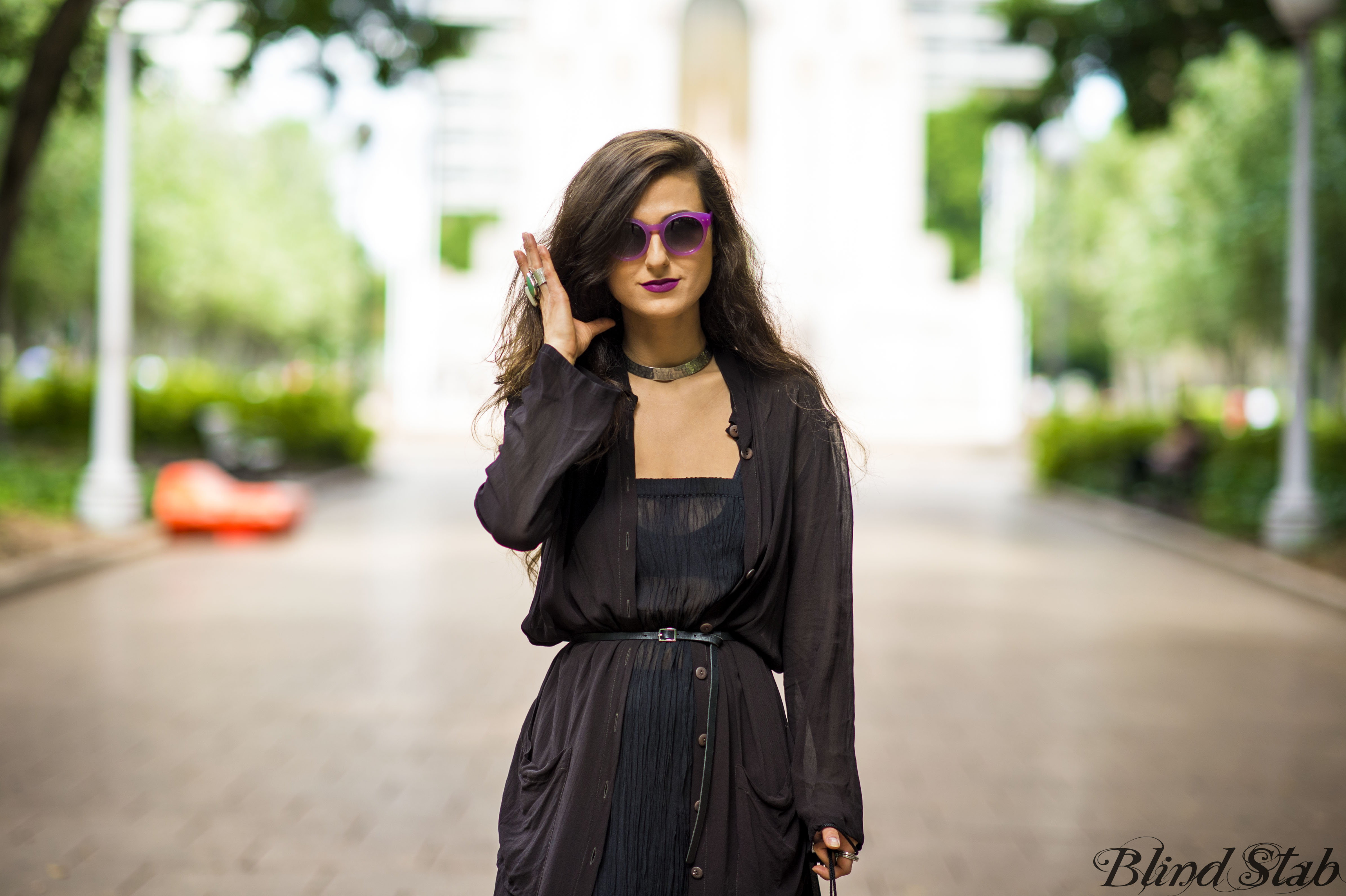 Girl-Jumping-Streetstyle-Goth-Black-Dress-Long-Hair