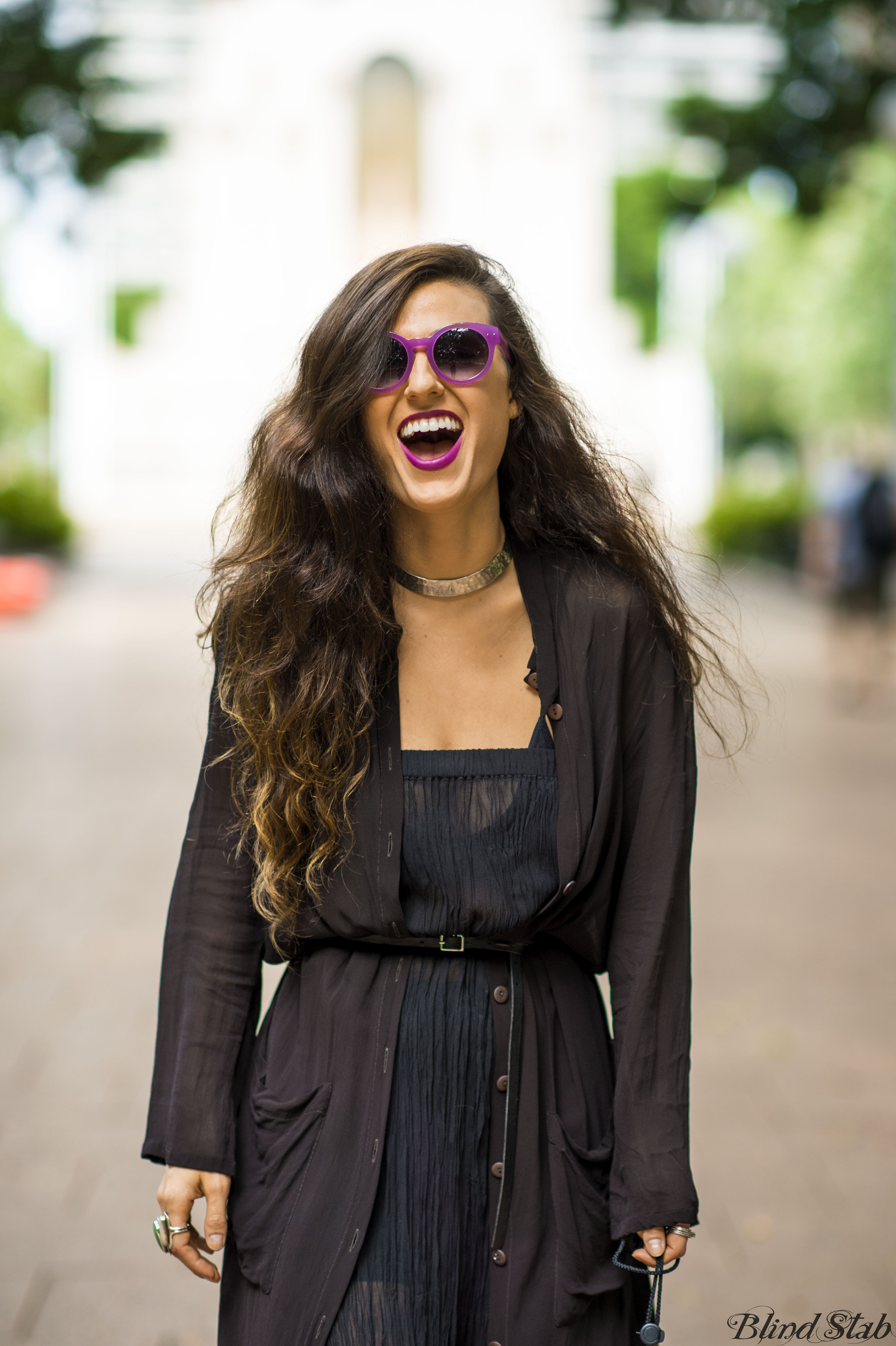 Girl-Jumping-Streetstyle-Goth-Black-Dress-Long-Hair