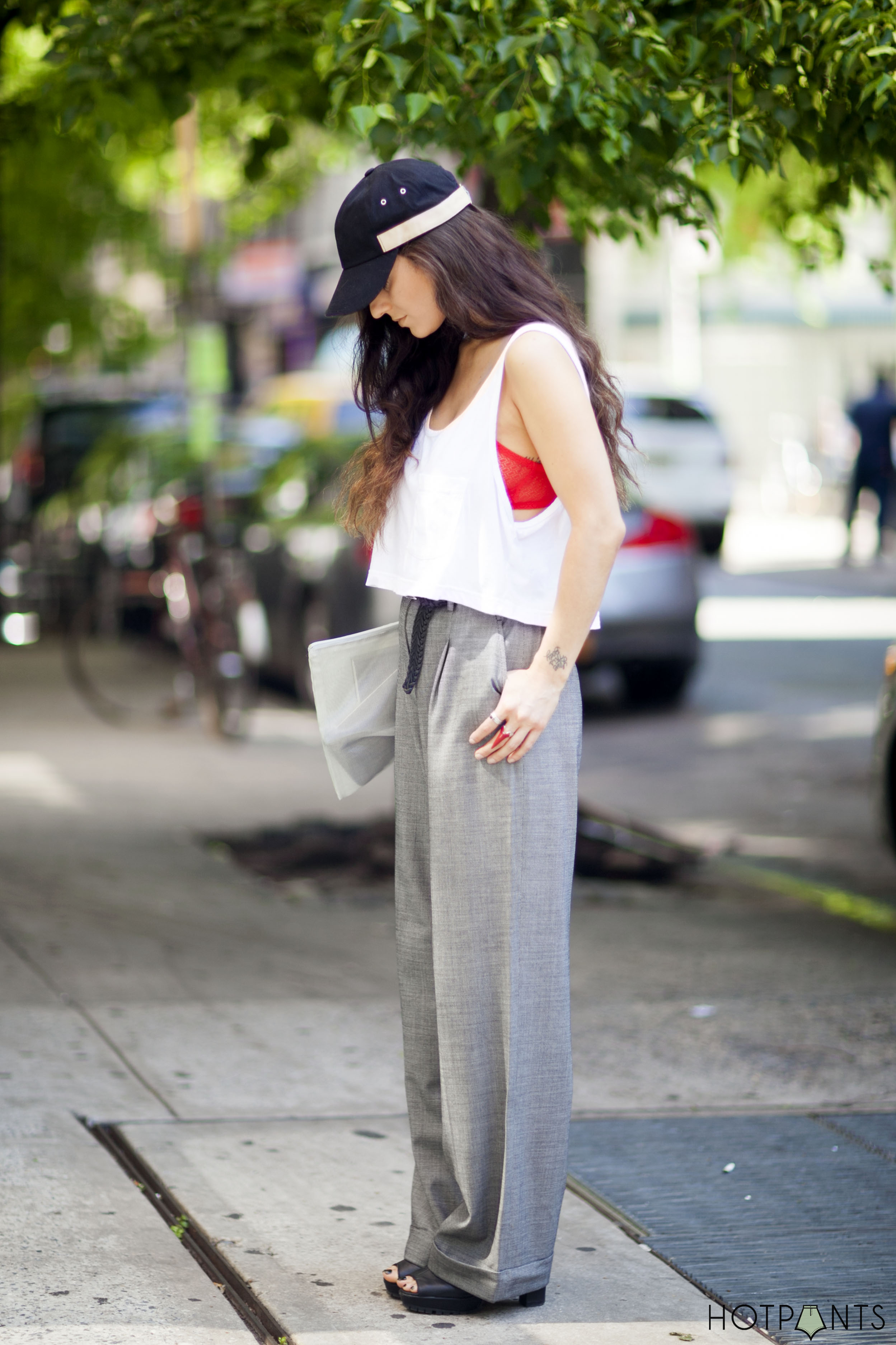 NUDE CHAIN PALAZZO PANTS