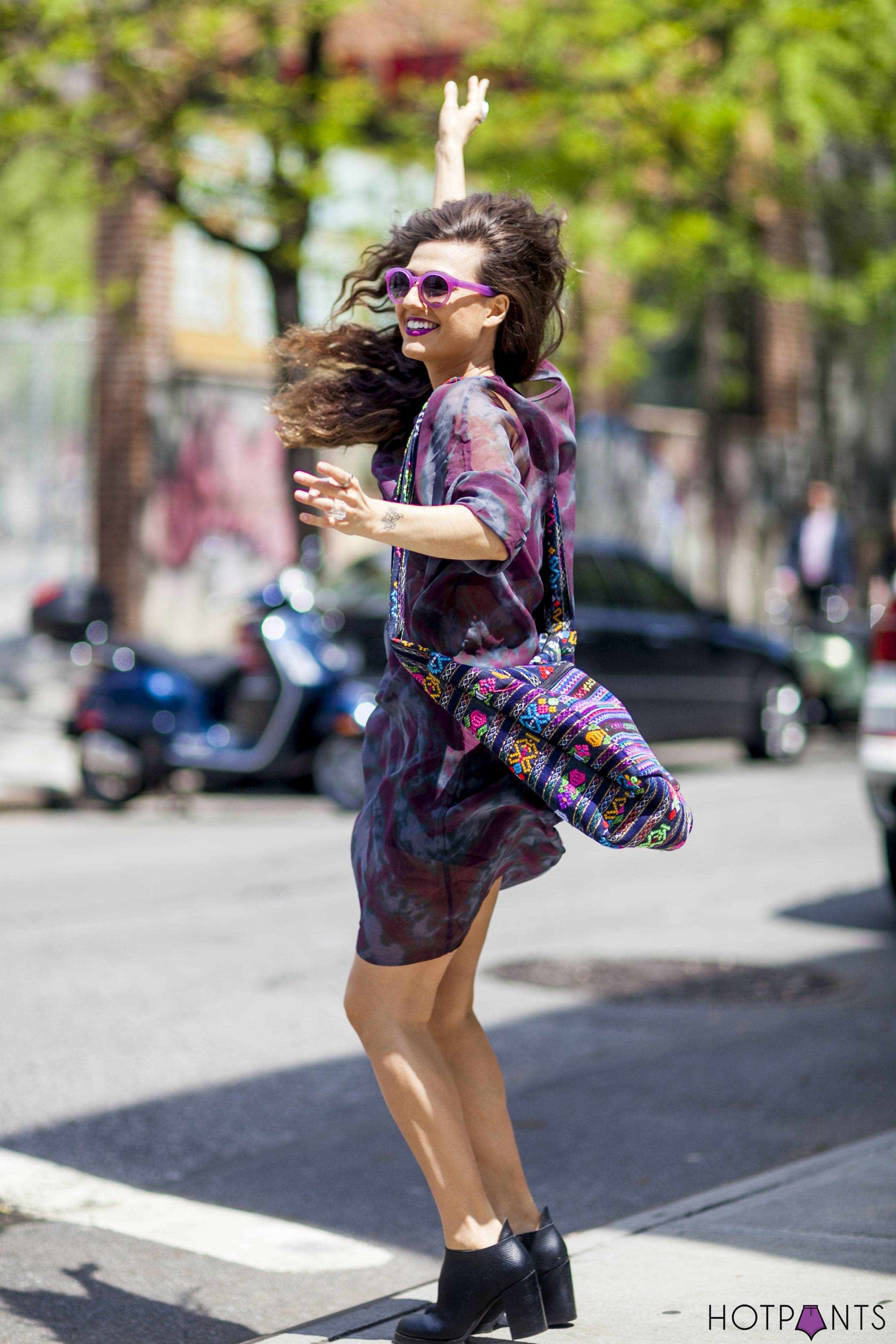 Ombre Hair Mexican Purse See Through Sheer Dress Purple Lips