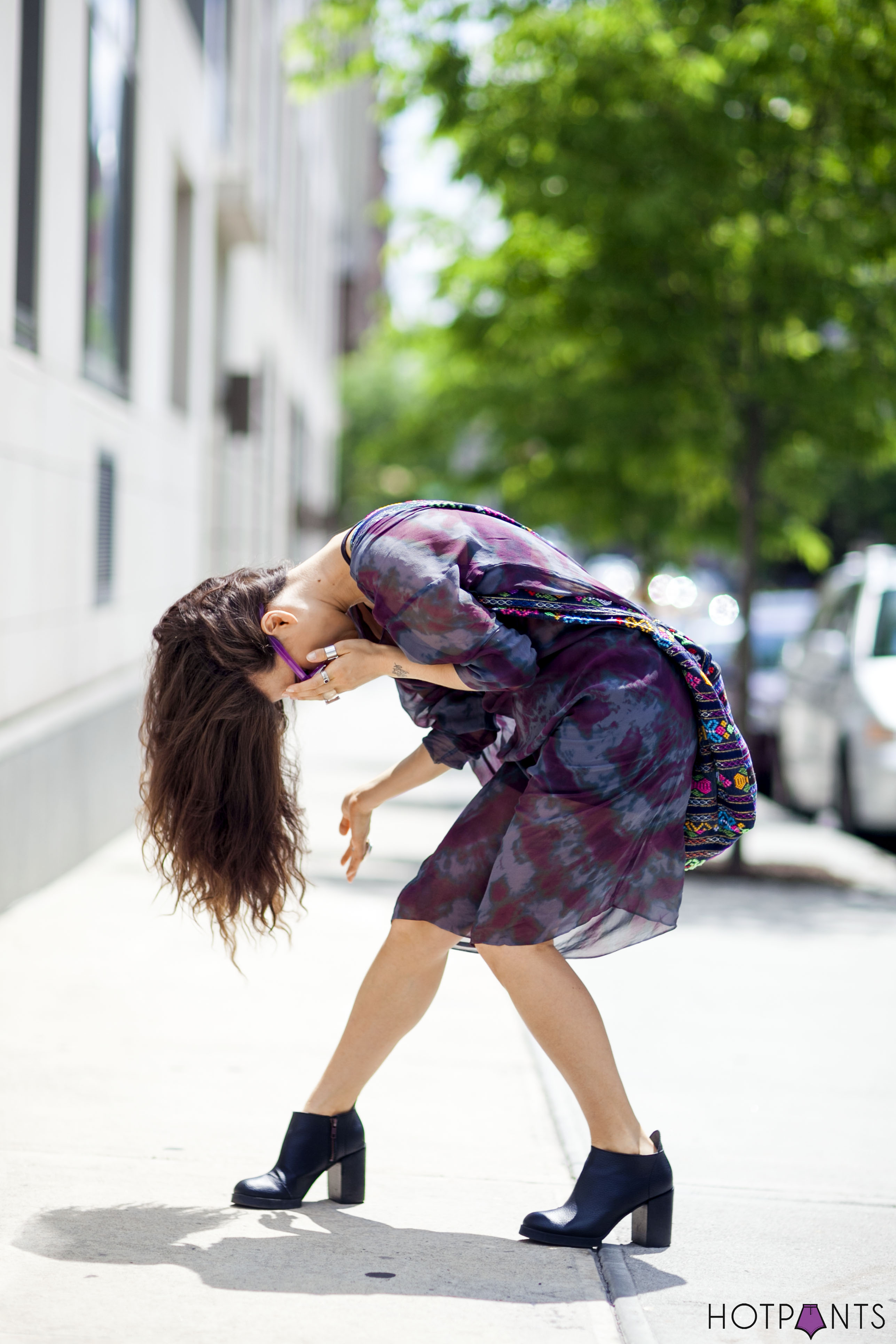 Ombre Hair Mexican Purse See Through Sheer Dress Purple Lips