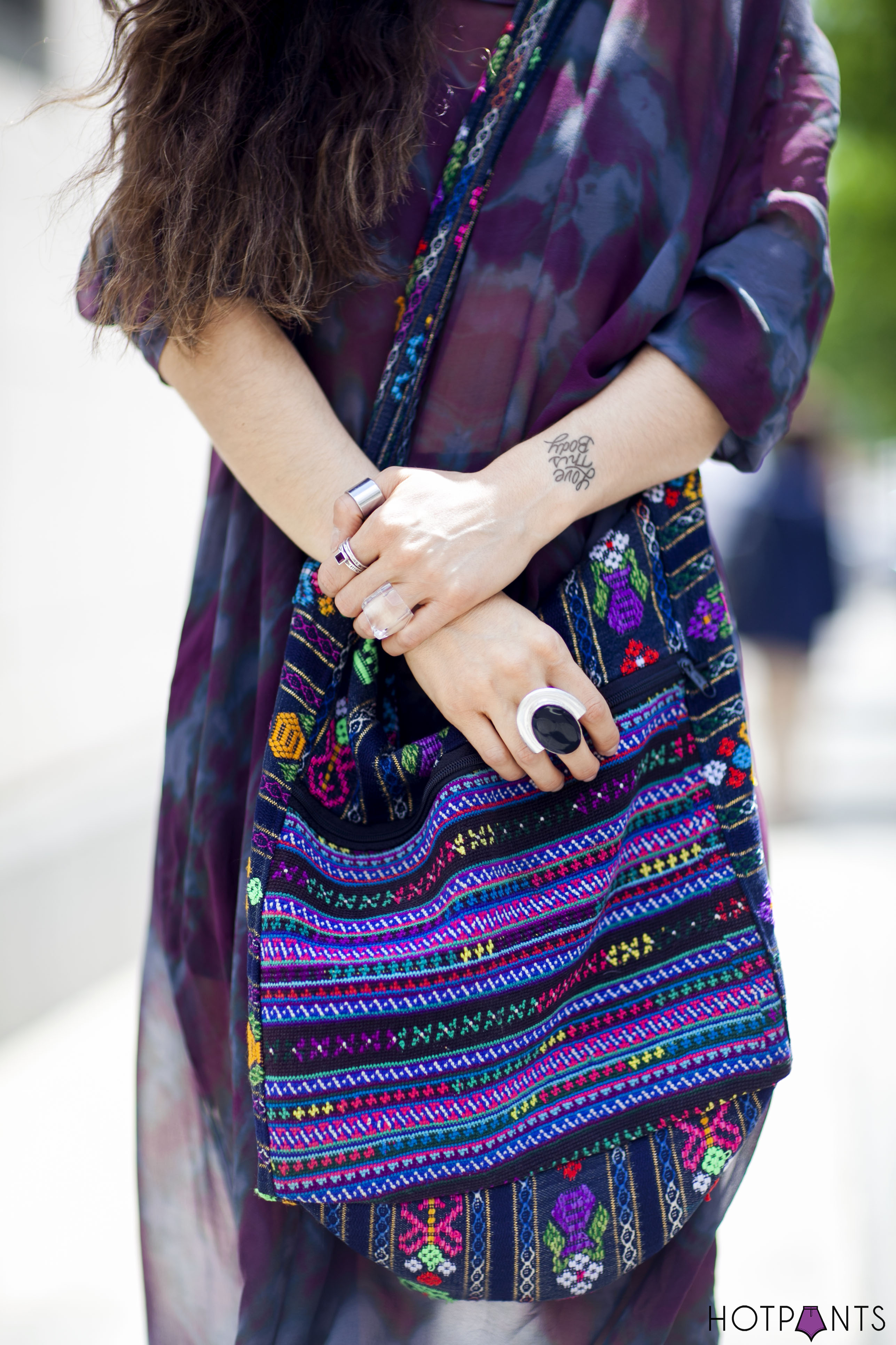 Ombre Hair Mexican Purse See Through Sheer Dress Purple Lips