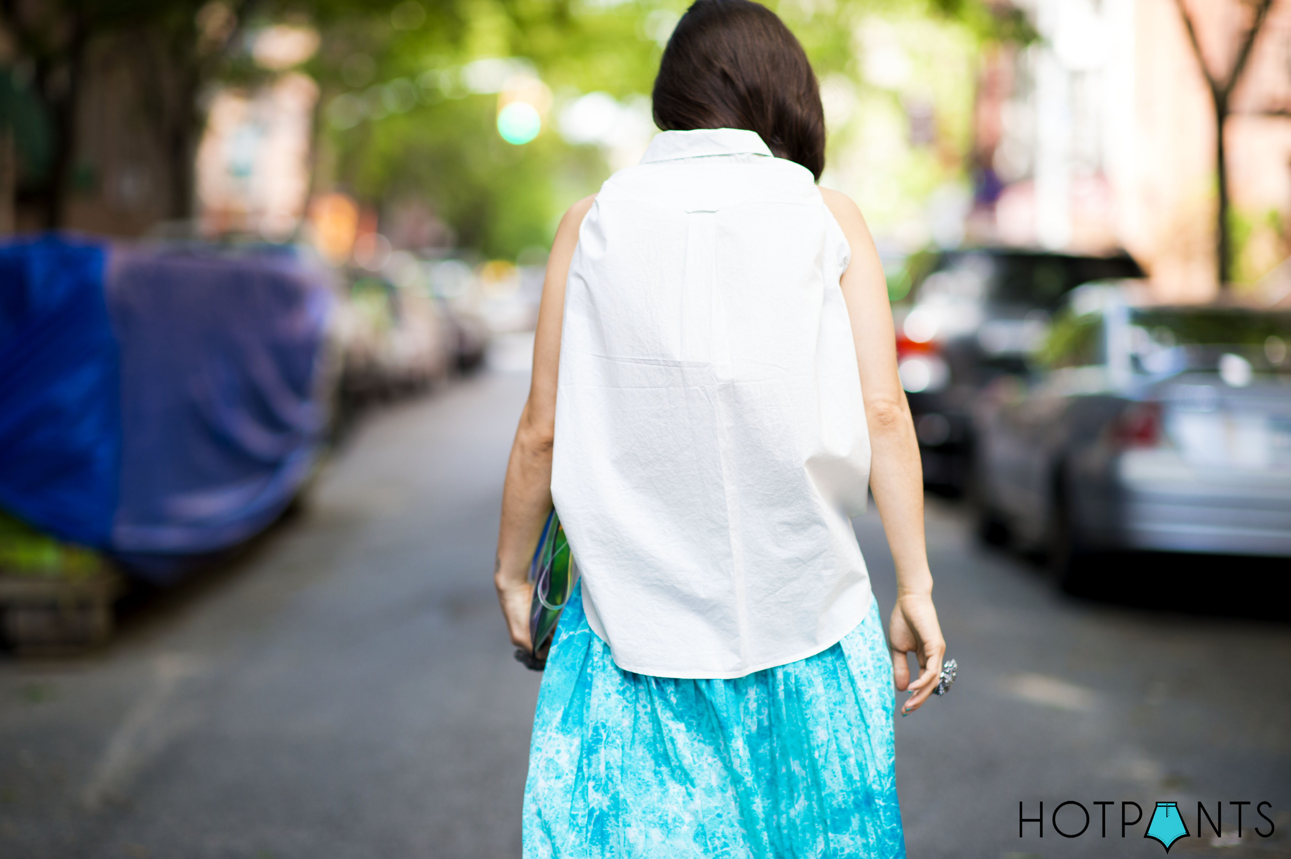 Teal Turquoise Tie Dye Maxi Skirt Spring NYC Streetstyle