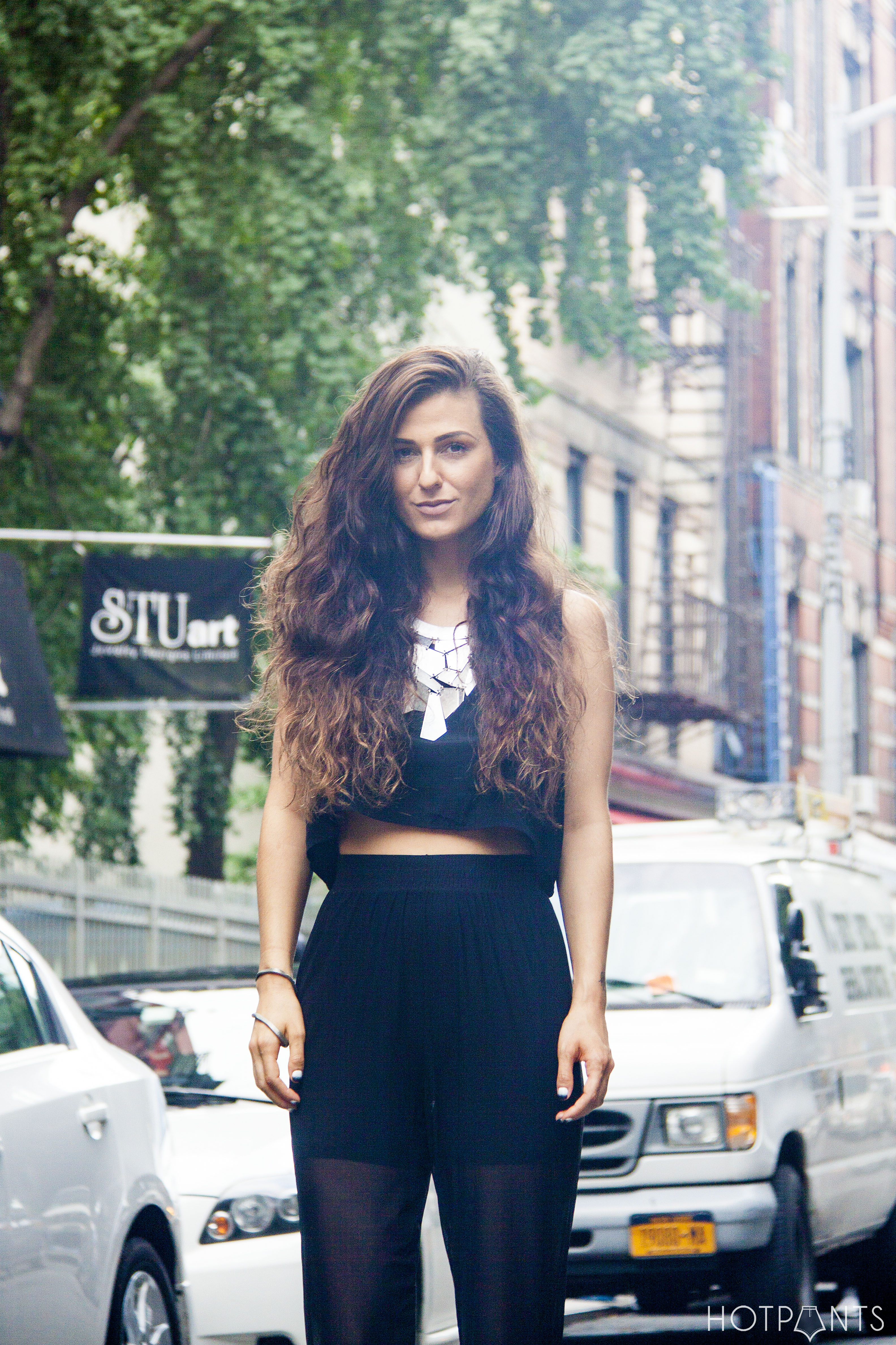 Silver Statement Necklace Crop Top NYC Summer Streetstyle