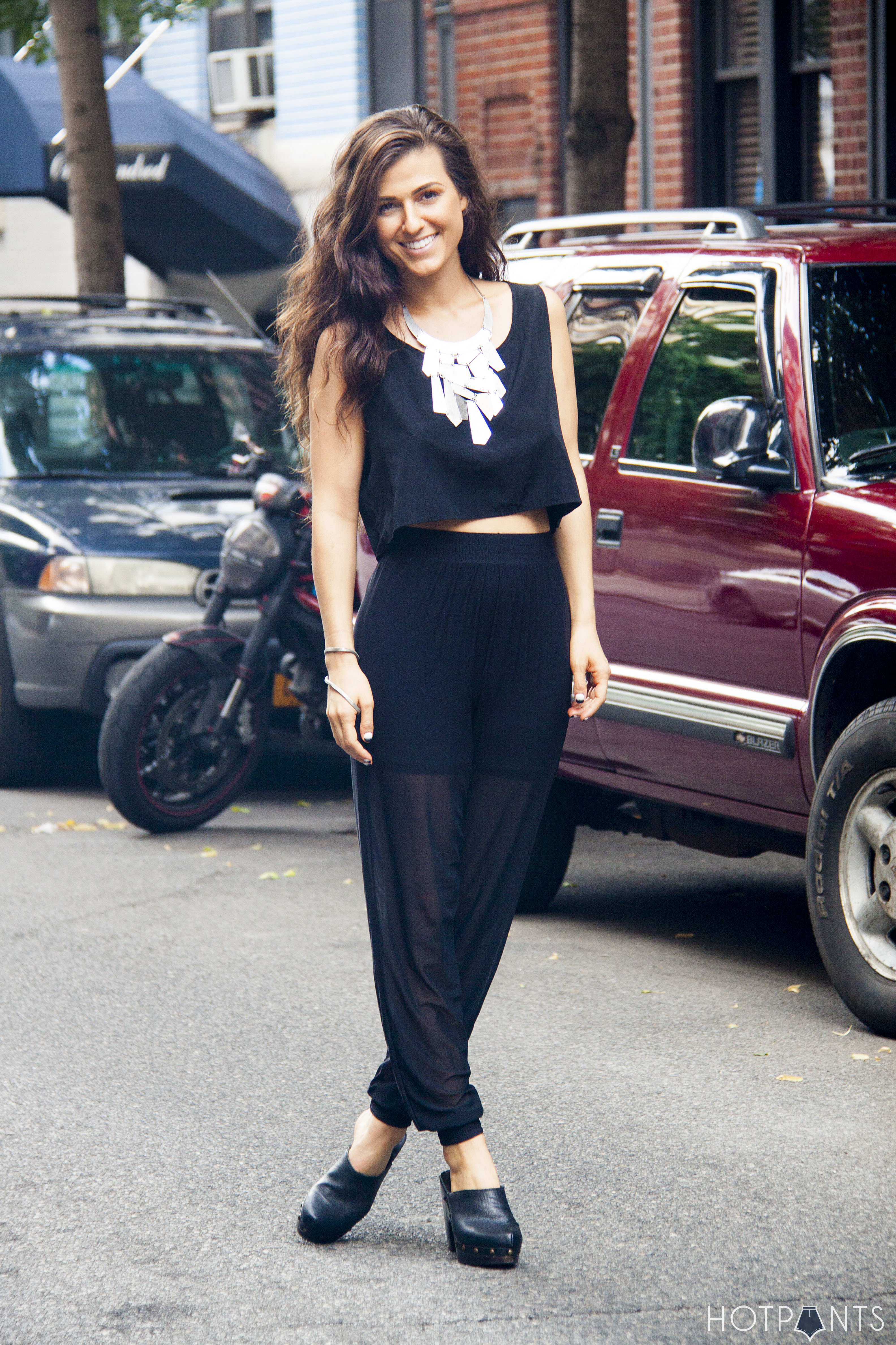 Silver Statement Necklace Crop Top NYC Summer Streetstyle