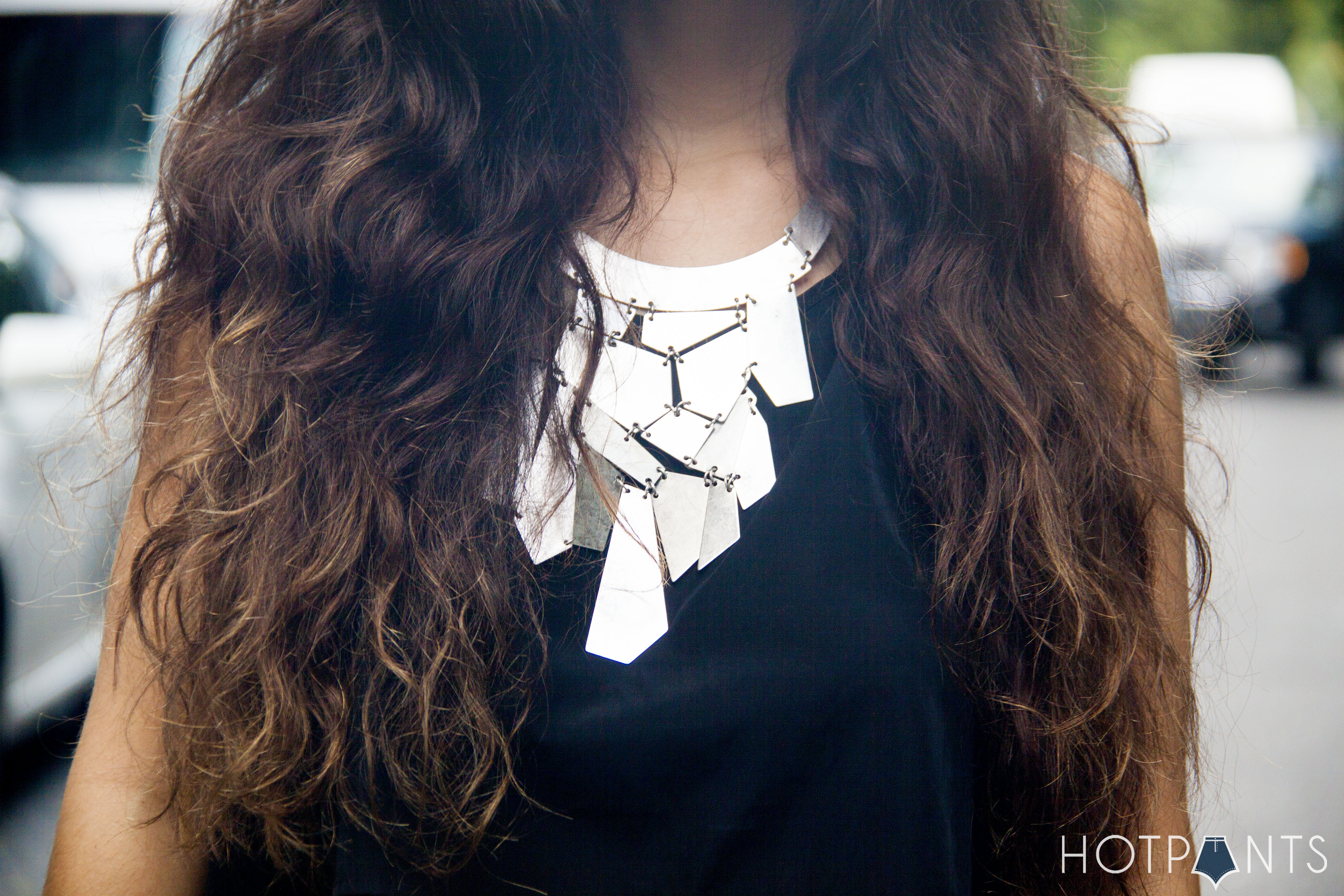 Silver Statement Necklace Crop Top NYC Summer Streetstyle