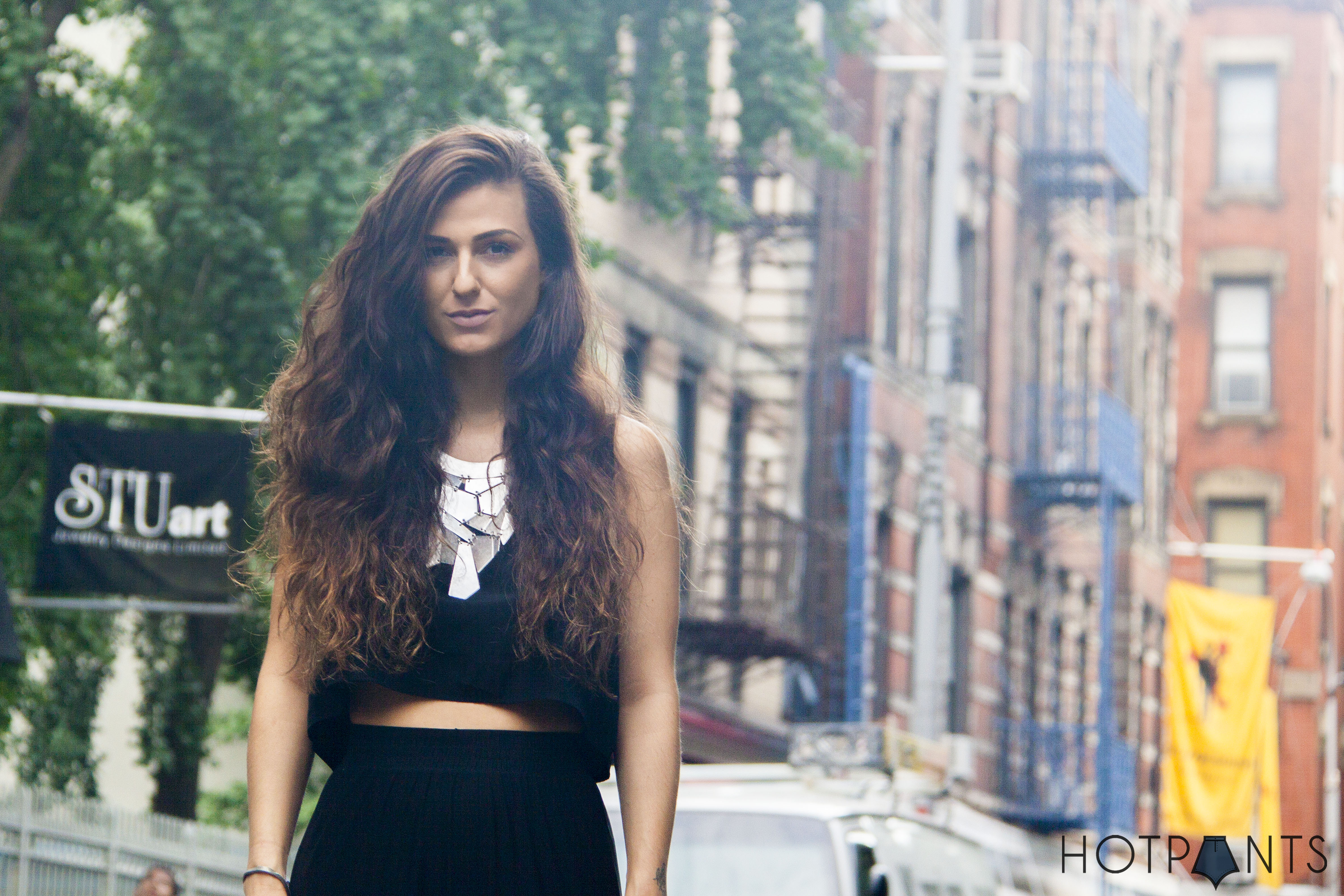 Silver Statement Necklace Crop Top NYC Summer Streetstyle