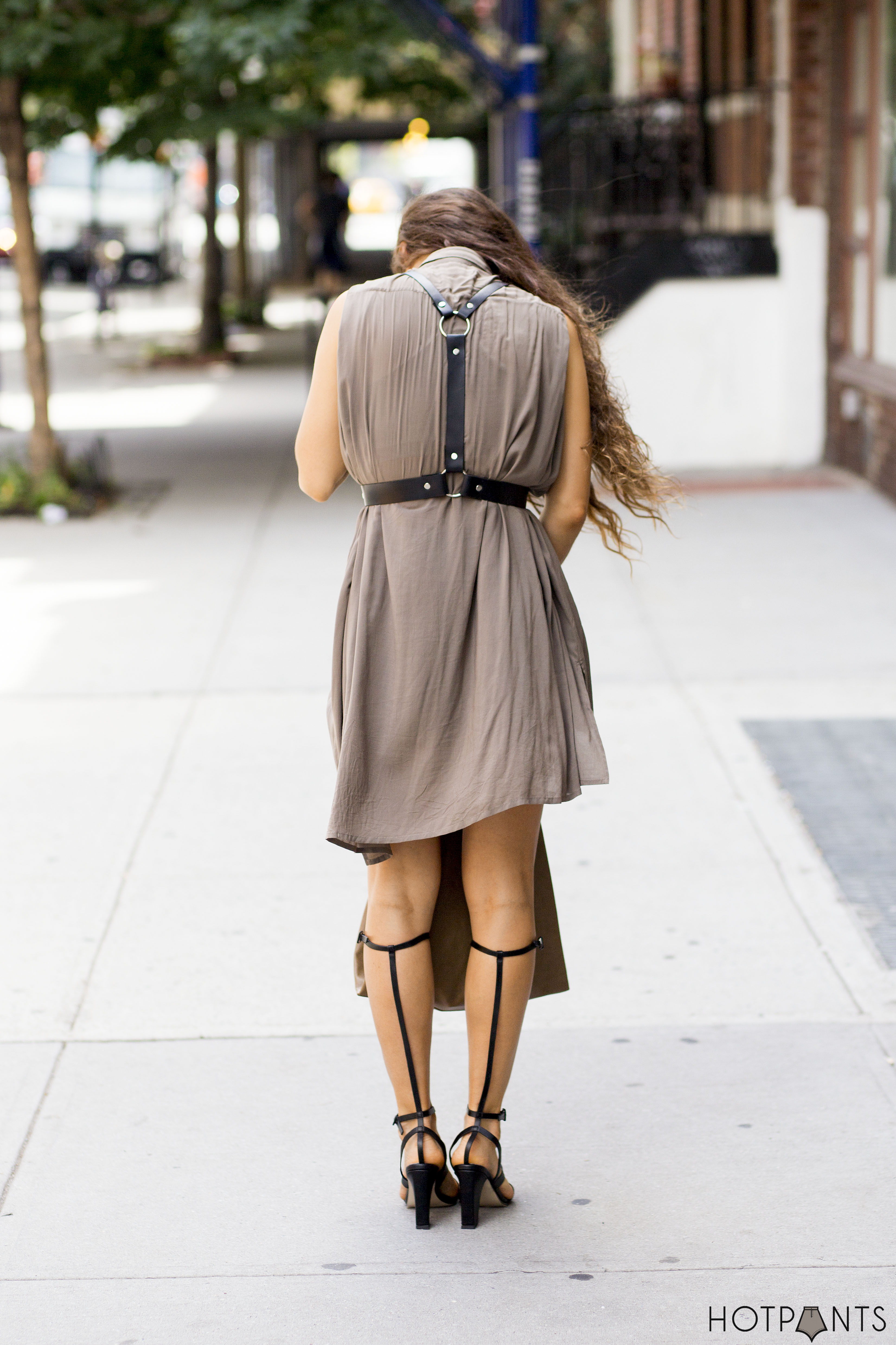 Zana Bayne Leather Harness Alexander Wang Gladiators NYC Summer Streetstyle