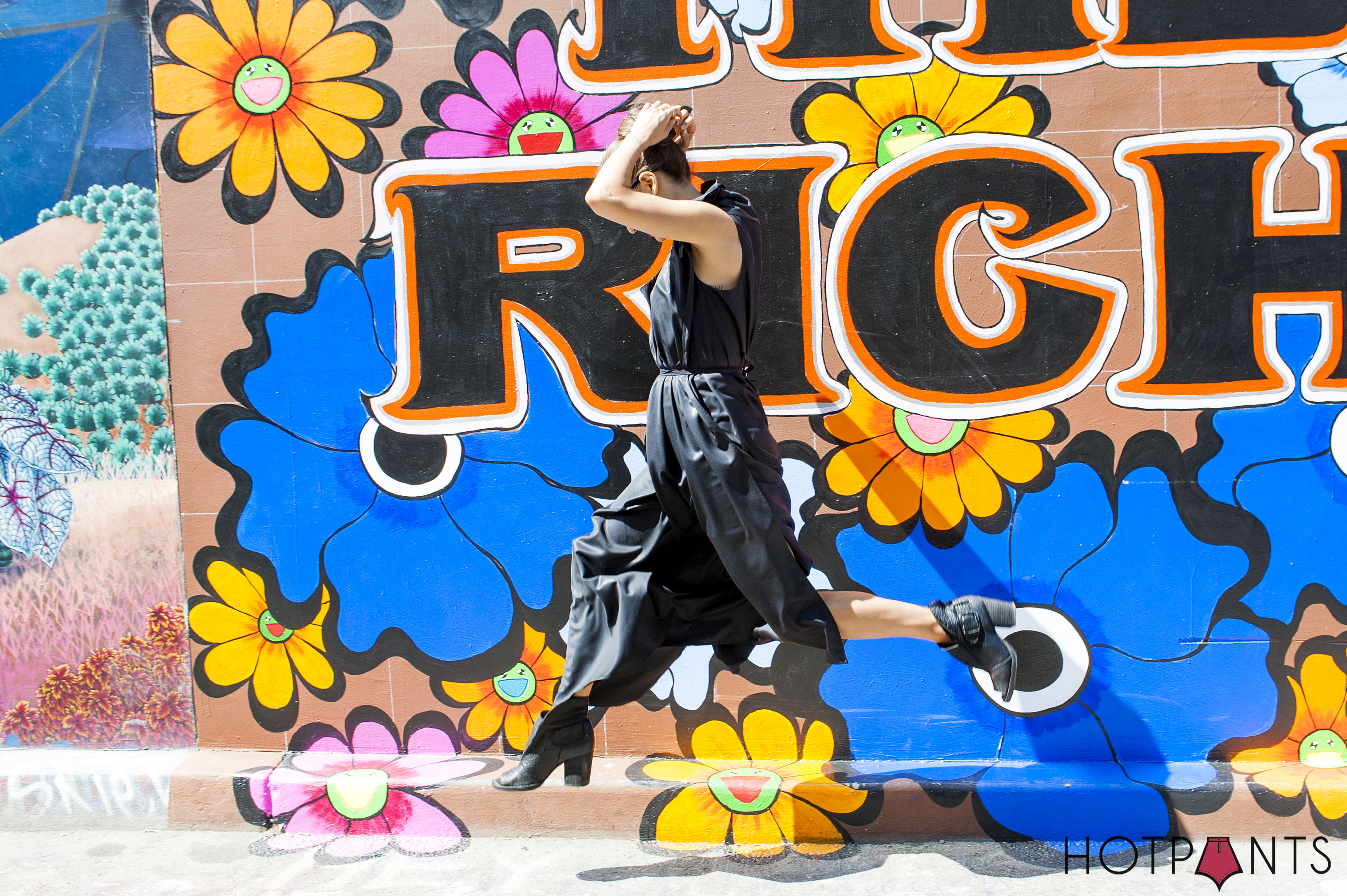 Girl Walking Next To In Front Of Graffiti San Francisco Goth