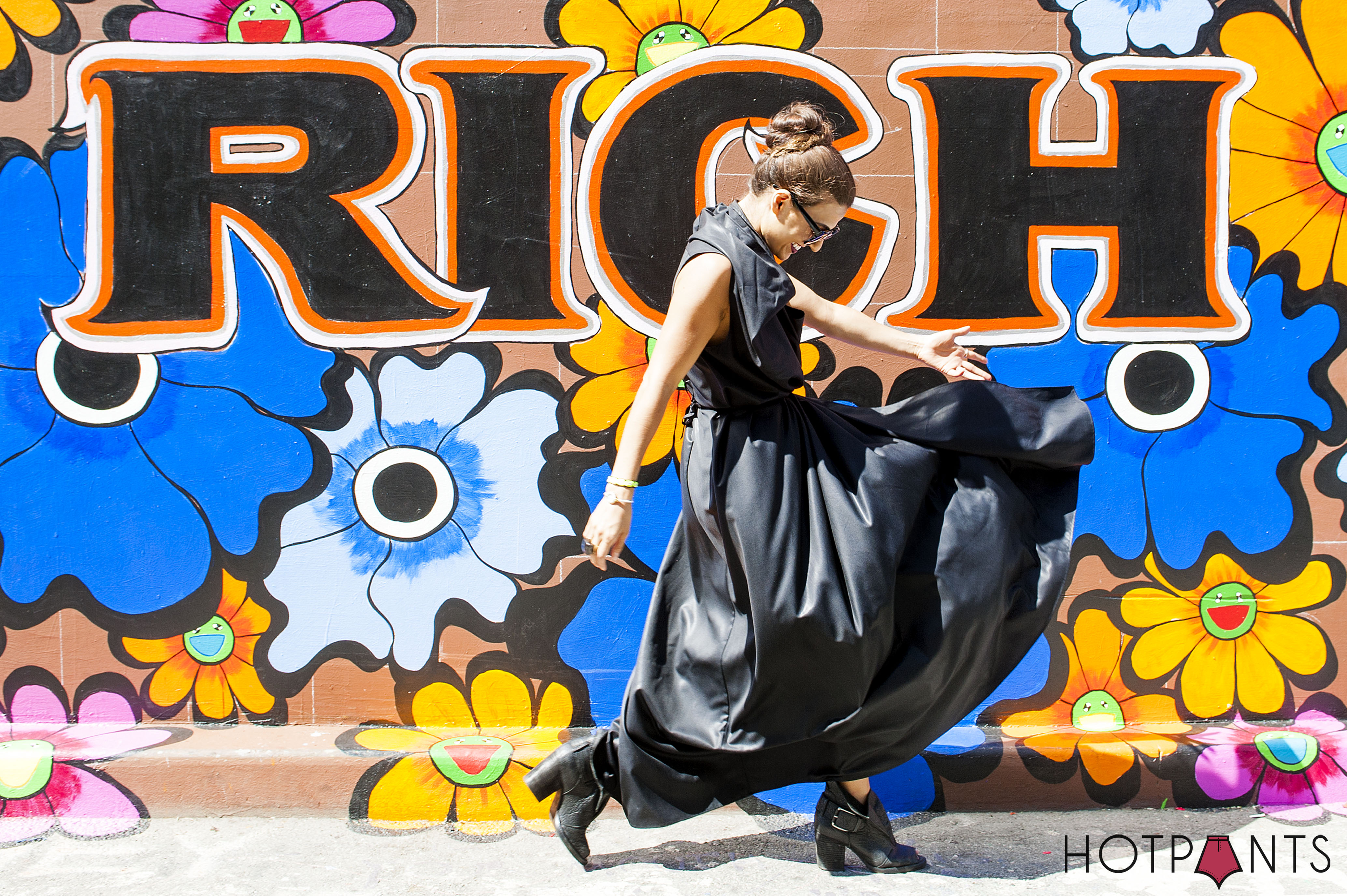Girl Walking Next To In Front Of Graffiti San Francisco Goth