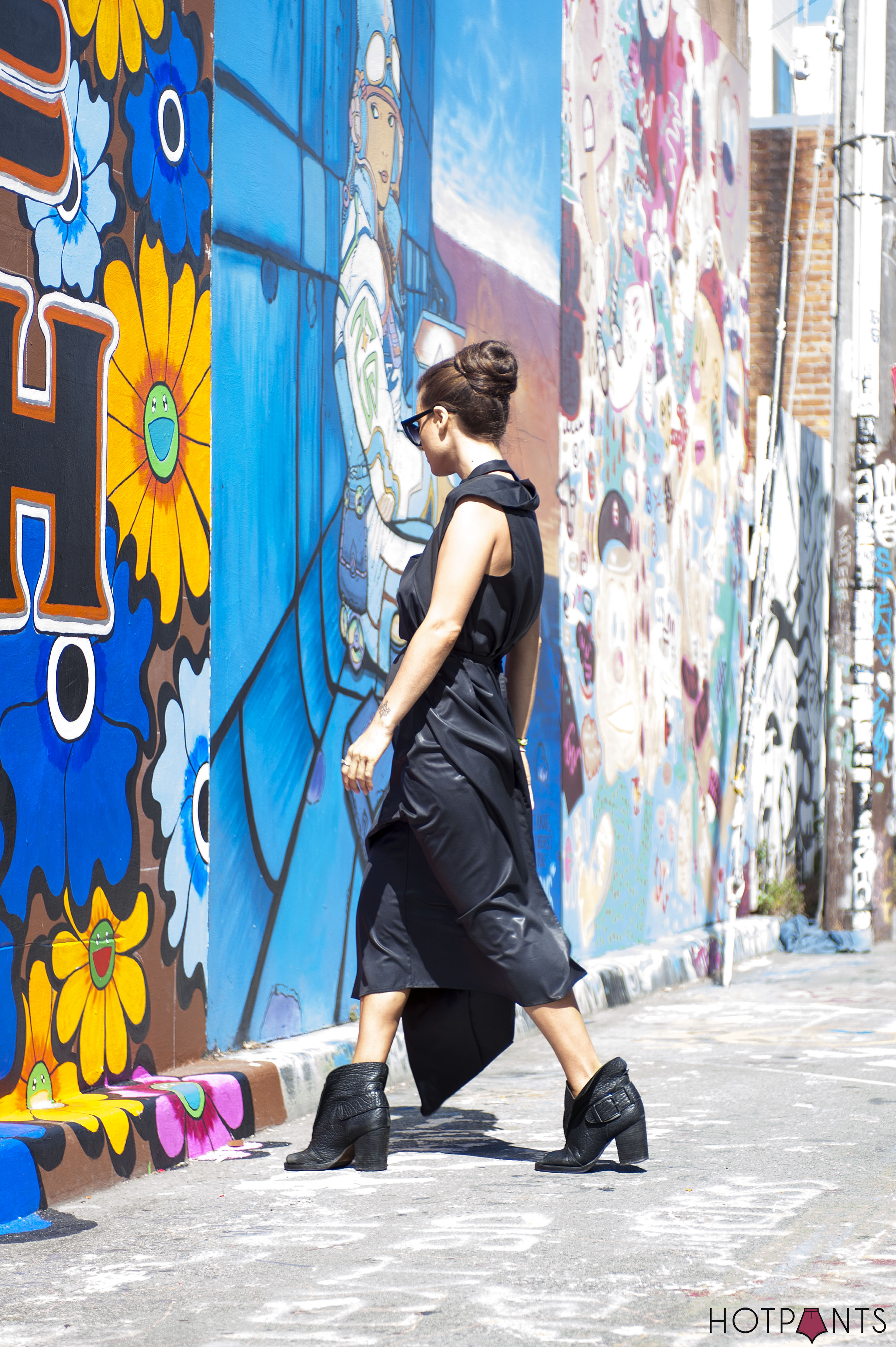 Girl Walking Next To In Front Of Graffiti San Francisco Goth