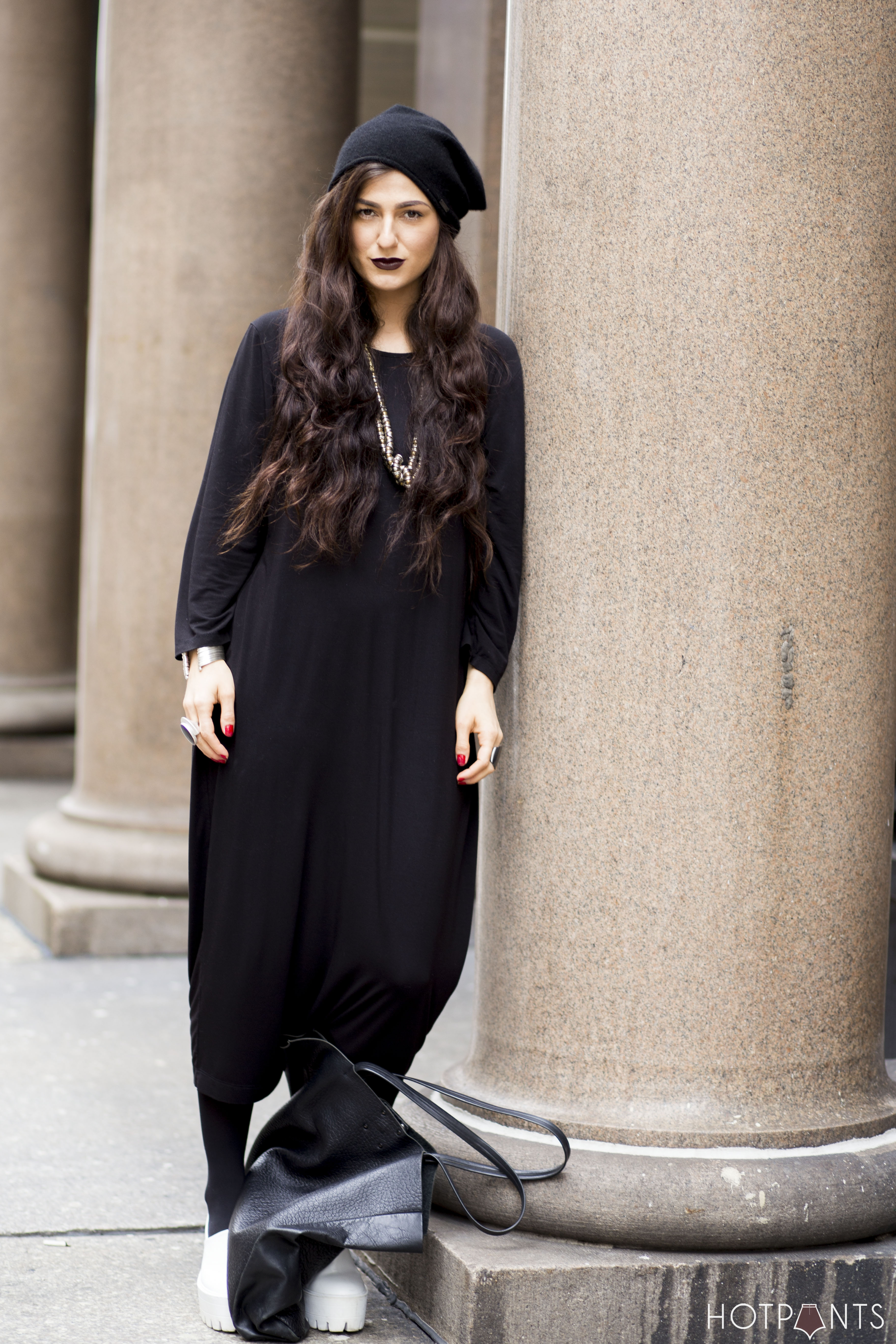 Wednesday Adams Costume Long Wavy Hair Black Lipstick