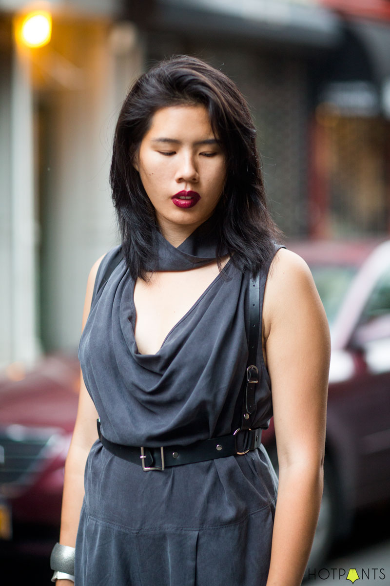 Beautiful Asian Woman Model MAC Lipstick Baseball Hat ACDC Rock Shirt