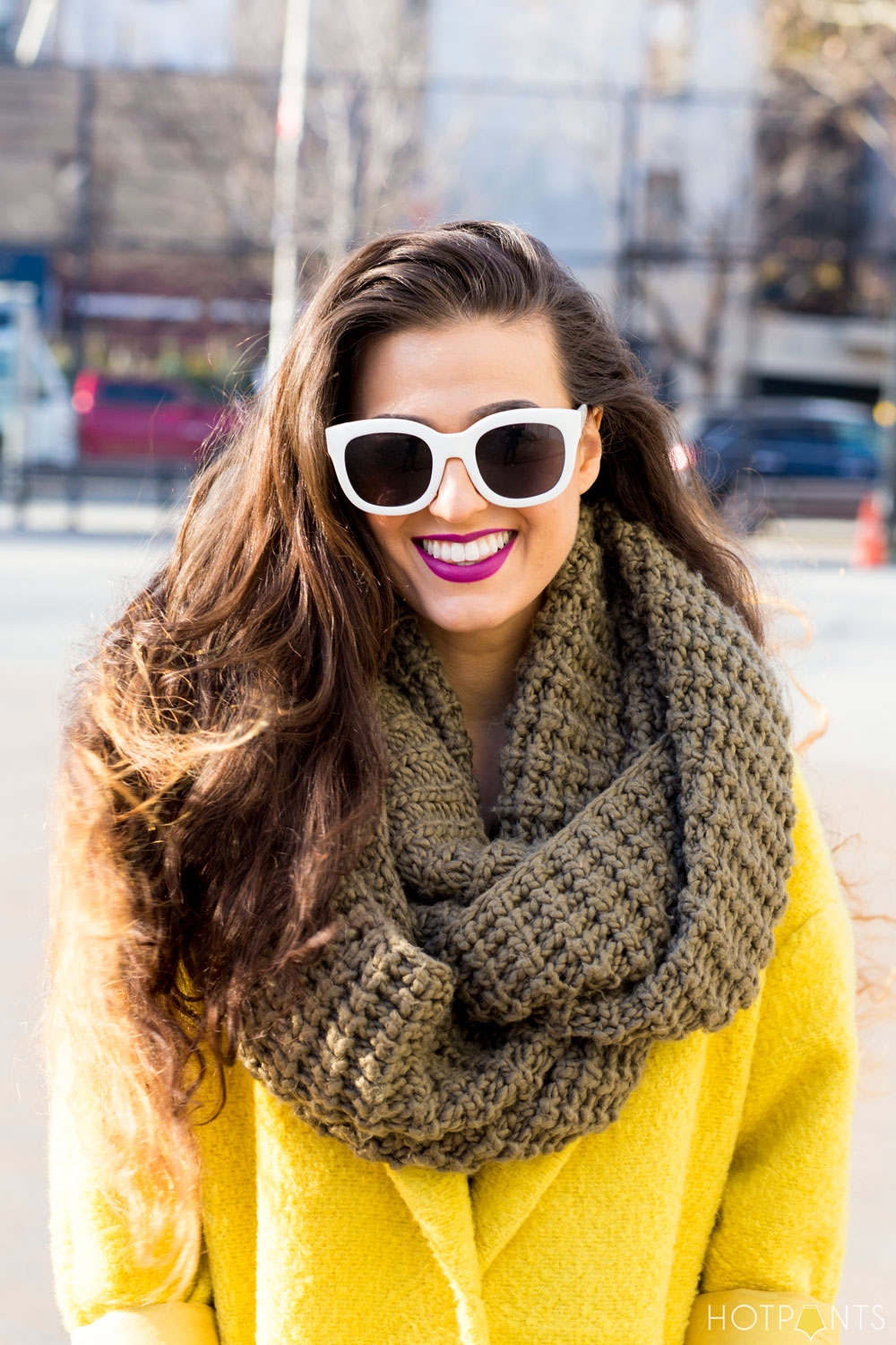 Oversize White Sunglasses Circle Infinity Scarf