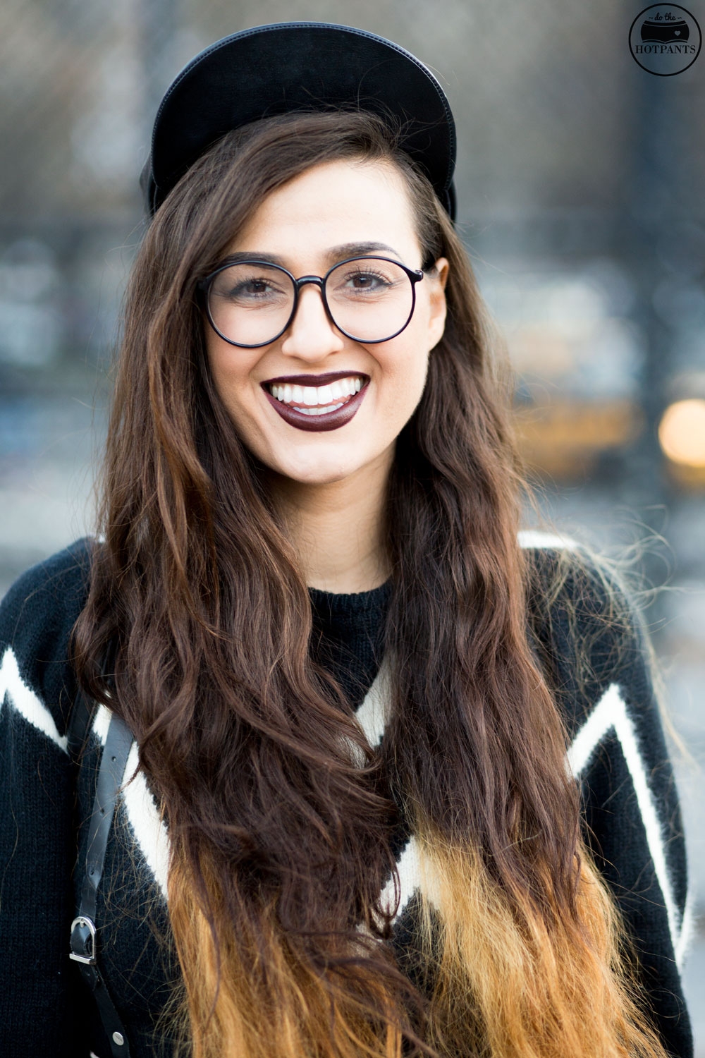 Long Hair Blogger Curvy Woman Ombre Hair New York Winter Goth Fashion