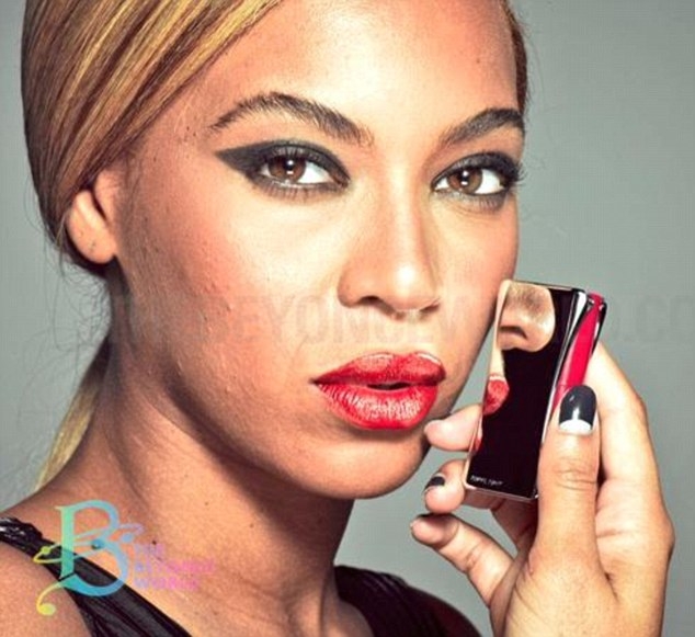 Beyonce Unretouched Photoshop Acne Loreal Photoshoot