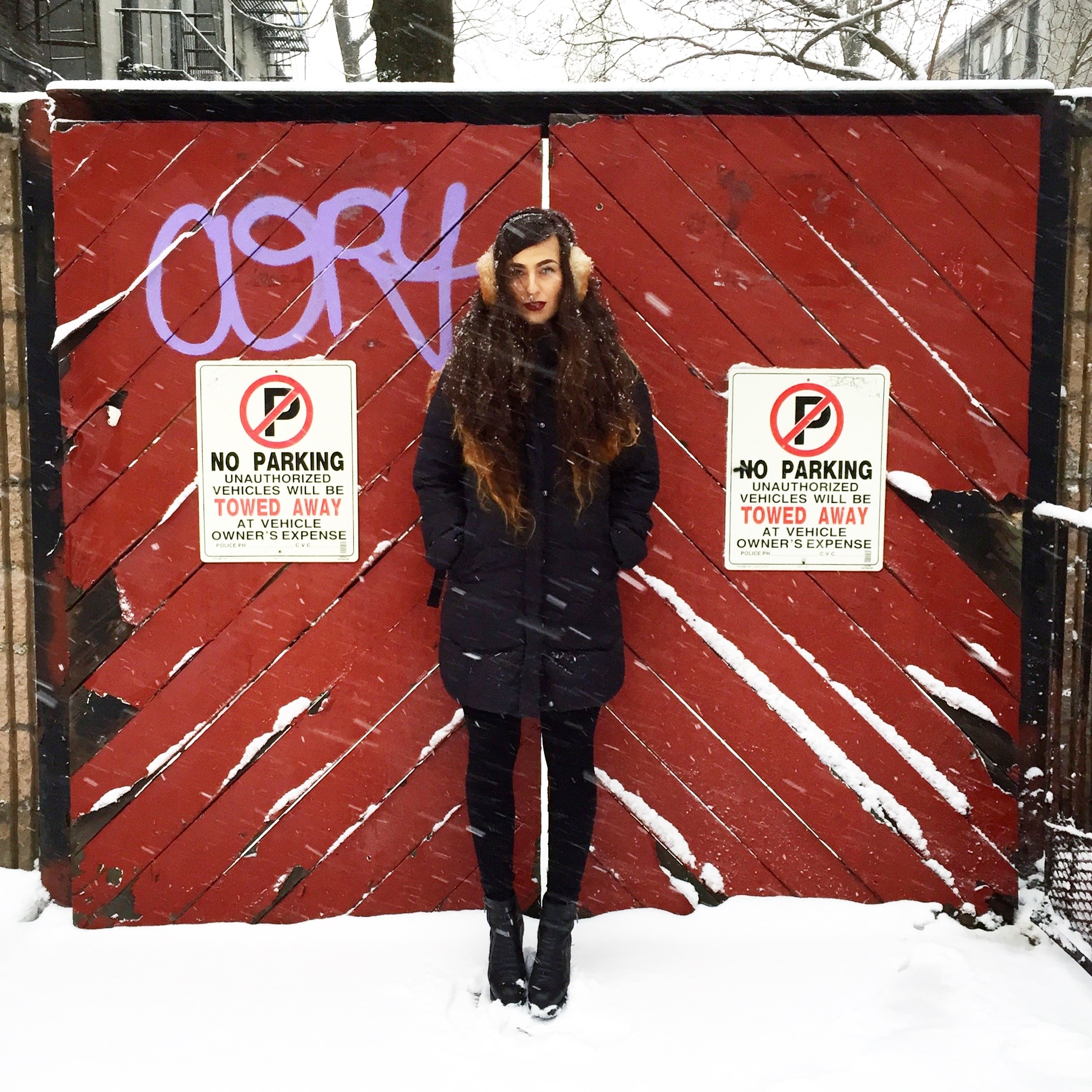 Dana Suchow Do The Hotpants Winter Snow NYC Storm Fashion OOTD Cold Weather Outfit Ideas