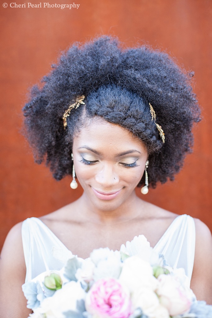 Woman Black Afro Natural Hair Flower Crown Beautiful Woman of Color