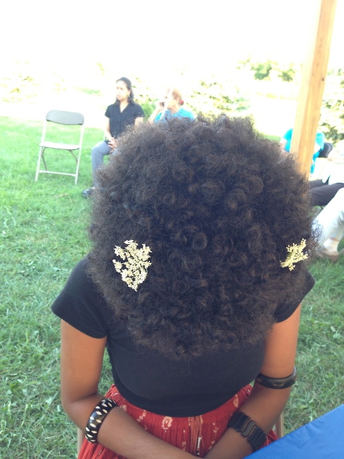 Woman Black Afro Natural Hair Flower Crown Beautiful Woman of Color