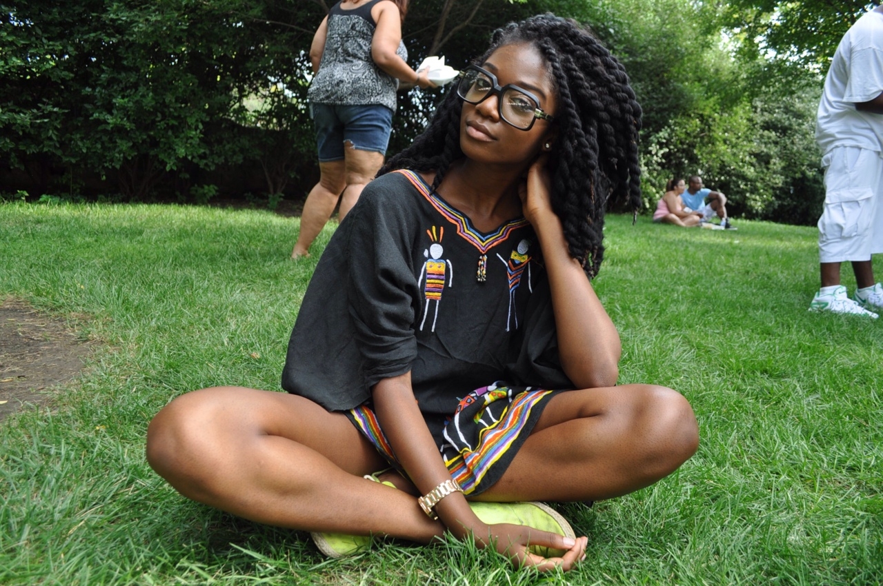 Woman Black Afro Natural Hair Flower Crown Beautiful Woman of Color