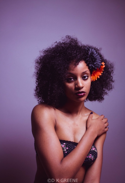 Woman Black Afro Natural Hair Flower Crown Beautiful Woman of Color